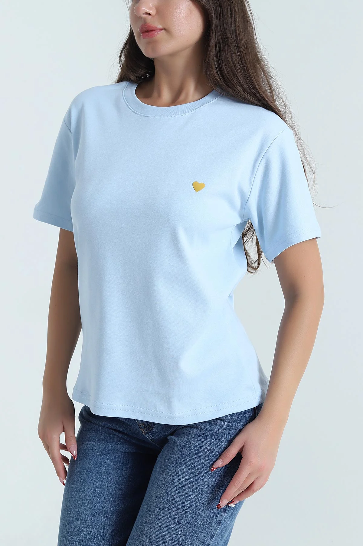 Bebe Mavisi Modal İnterlok Kadın Tişört 478316