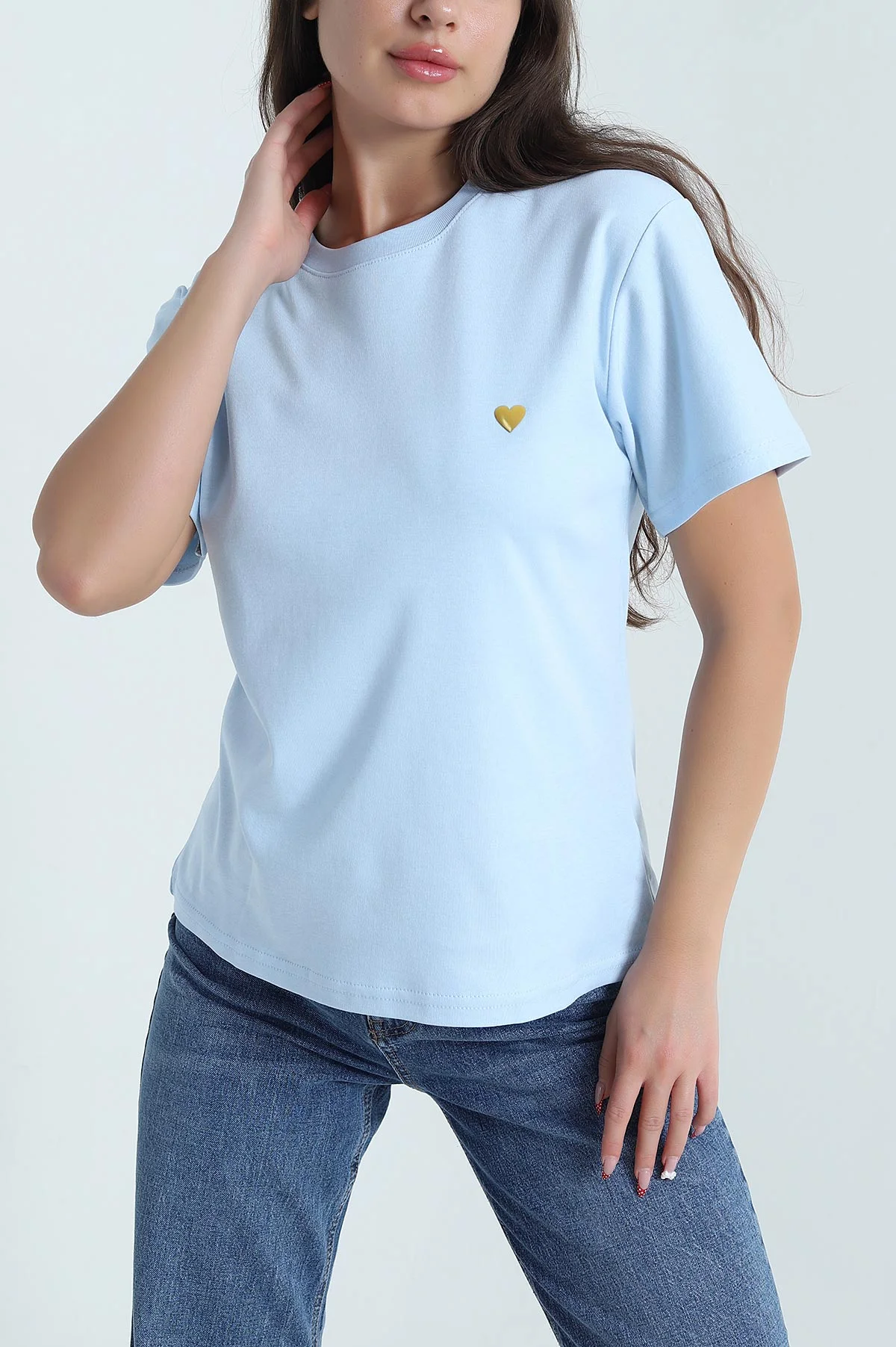 Bebe Mavisi Modal İnterlok Kadın Tişört 478316