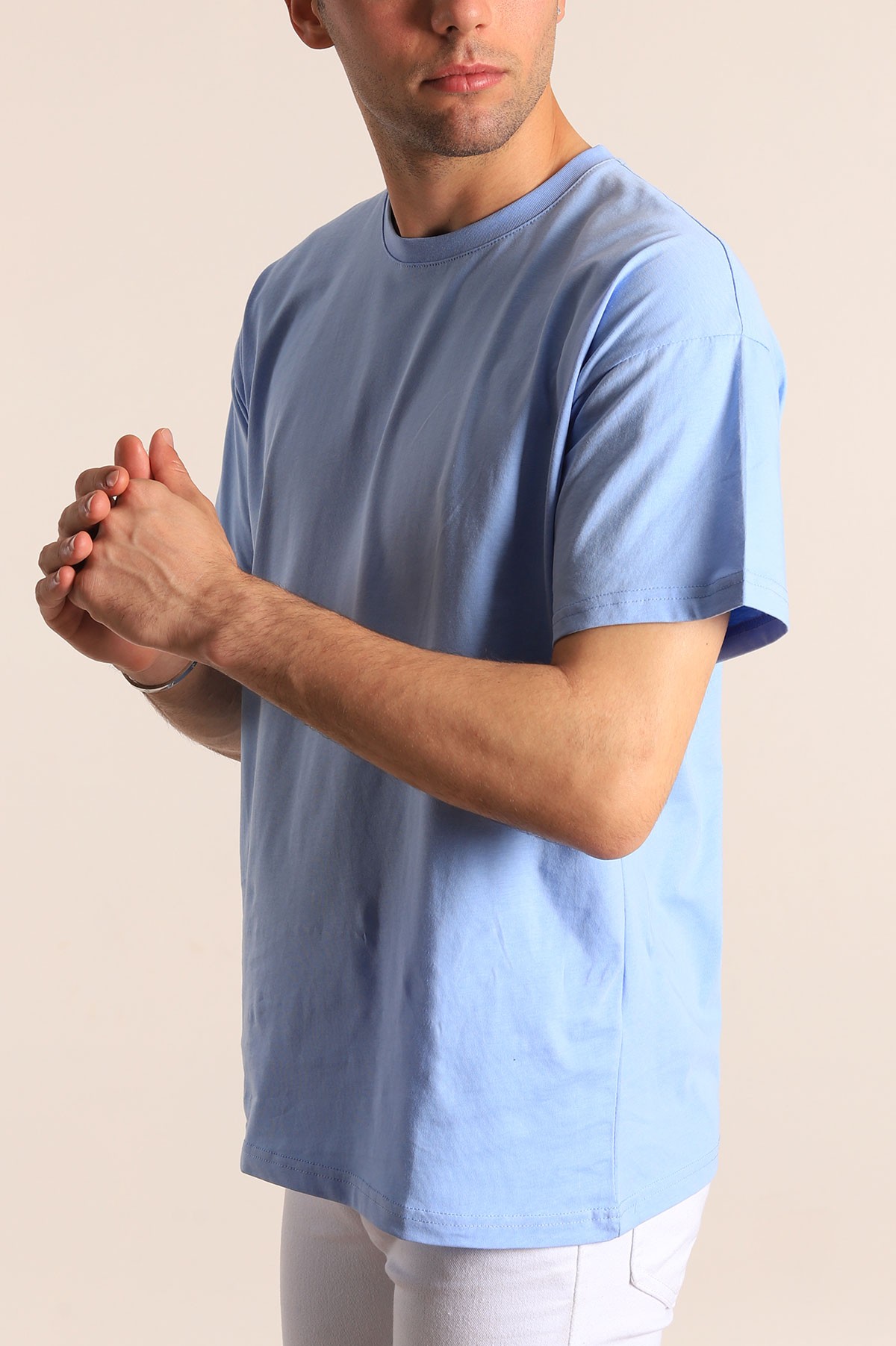 Bebe Mavisi Oversize Basic Erkek Tişört 184264