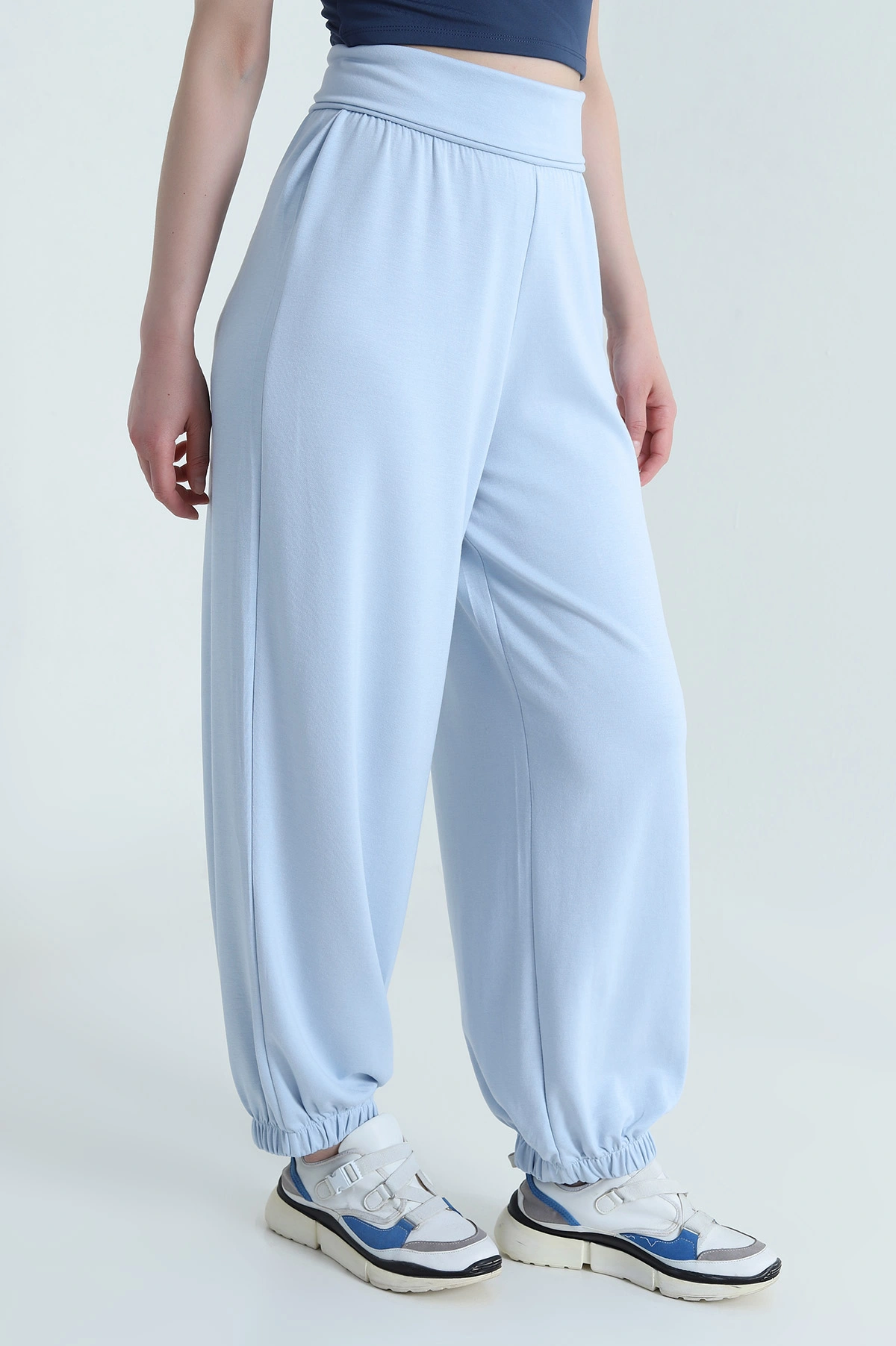 Bebe Mavisi Paça Lastikli Oysho Kadın Pantolon 465326