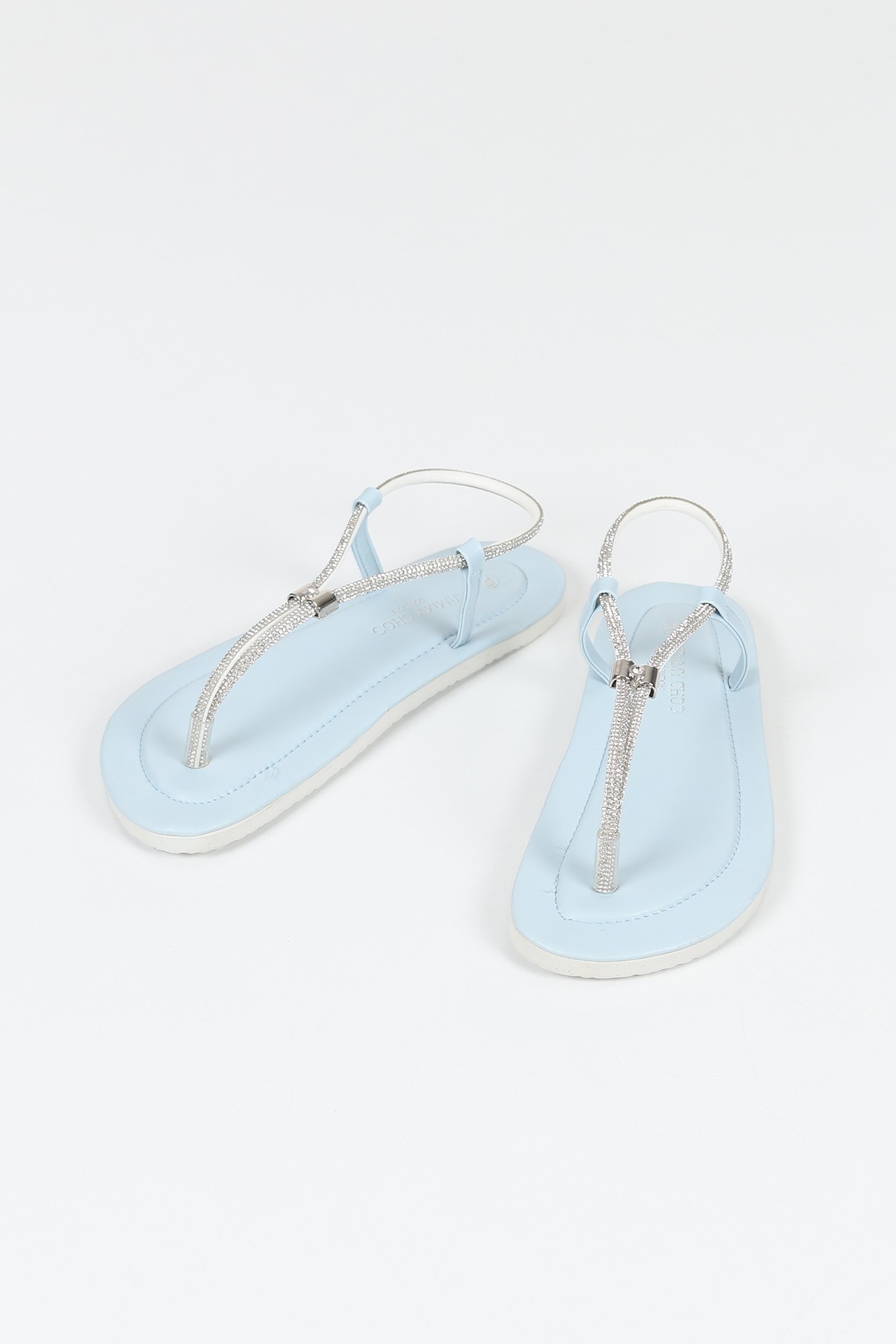 Bebe Mavisi Parmak Arası Taş Tasarım Sandalet 112599