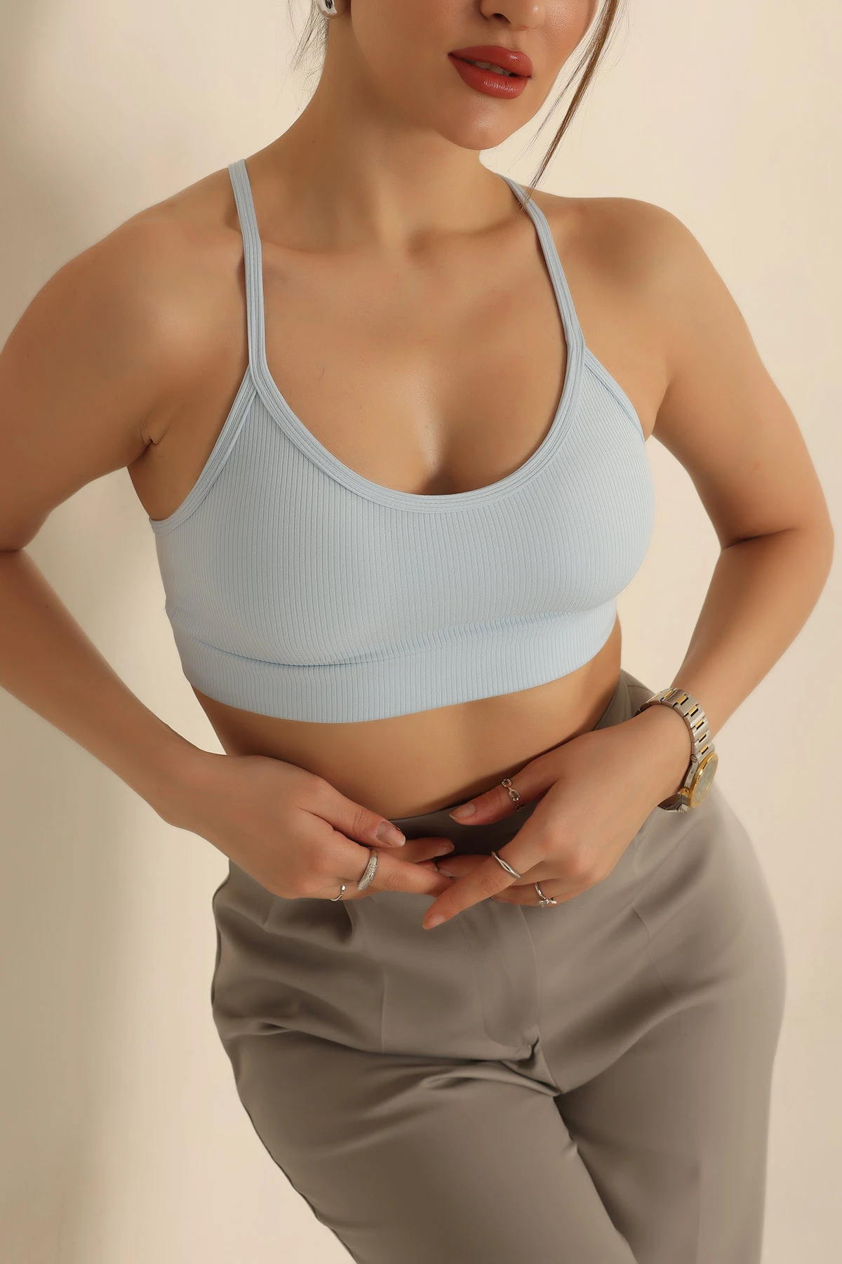 Bebe Mavisi Pedli Likralı Büstiyer 240027