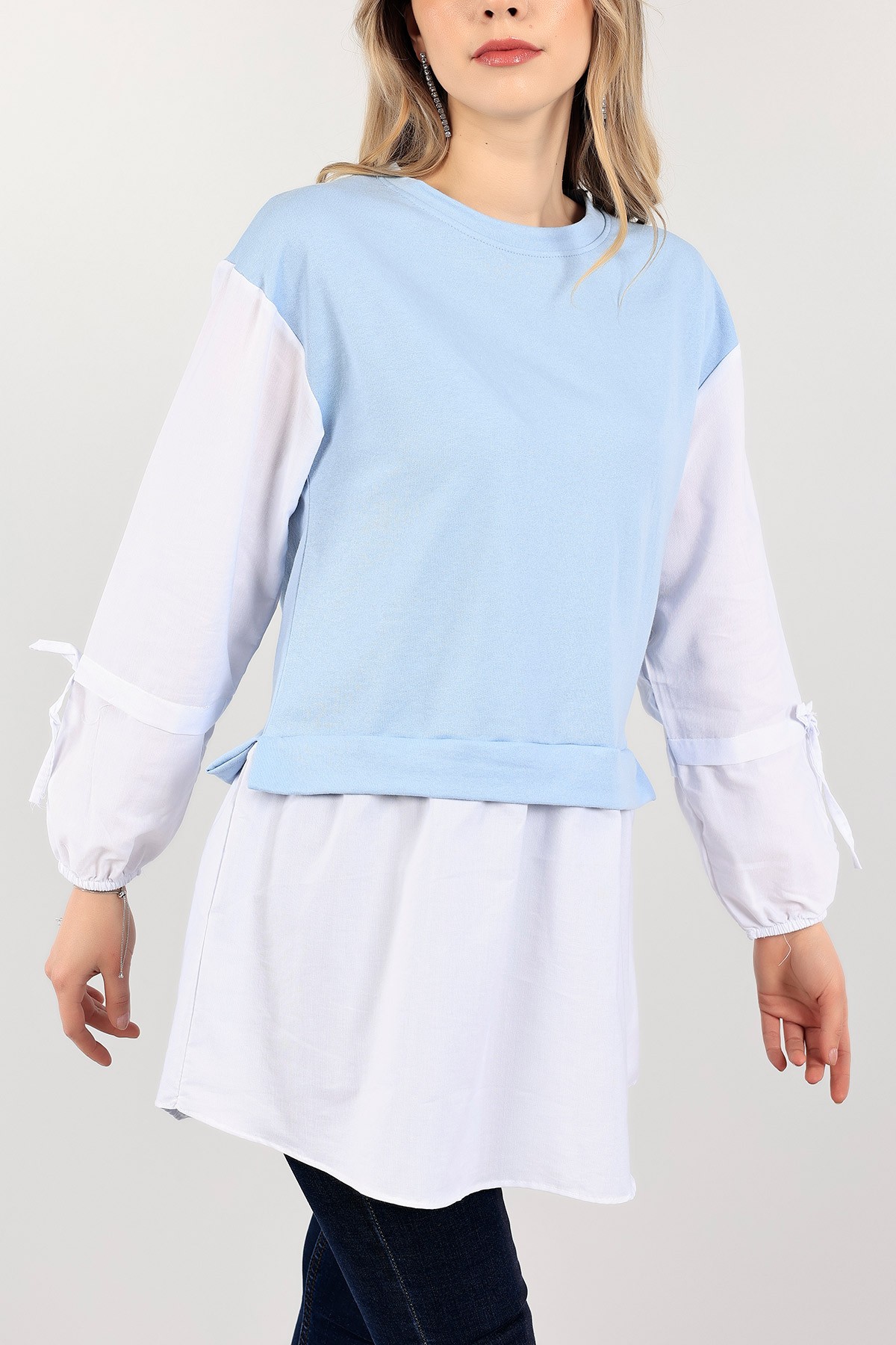 Bebe Mavisi Poplin Garnili İki İp Tunik 109852