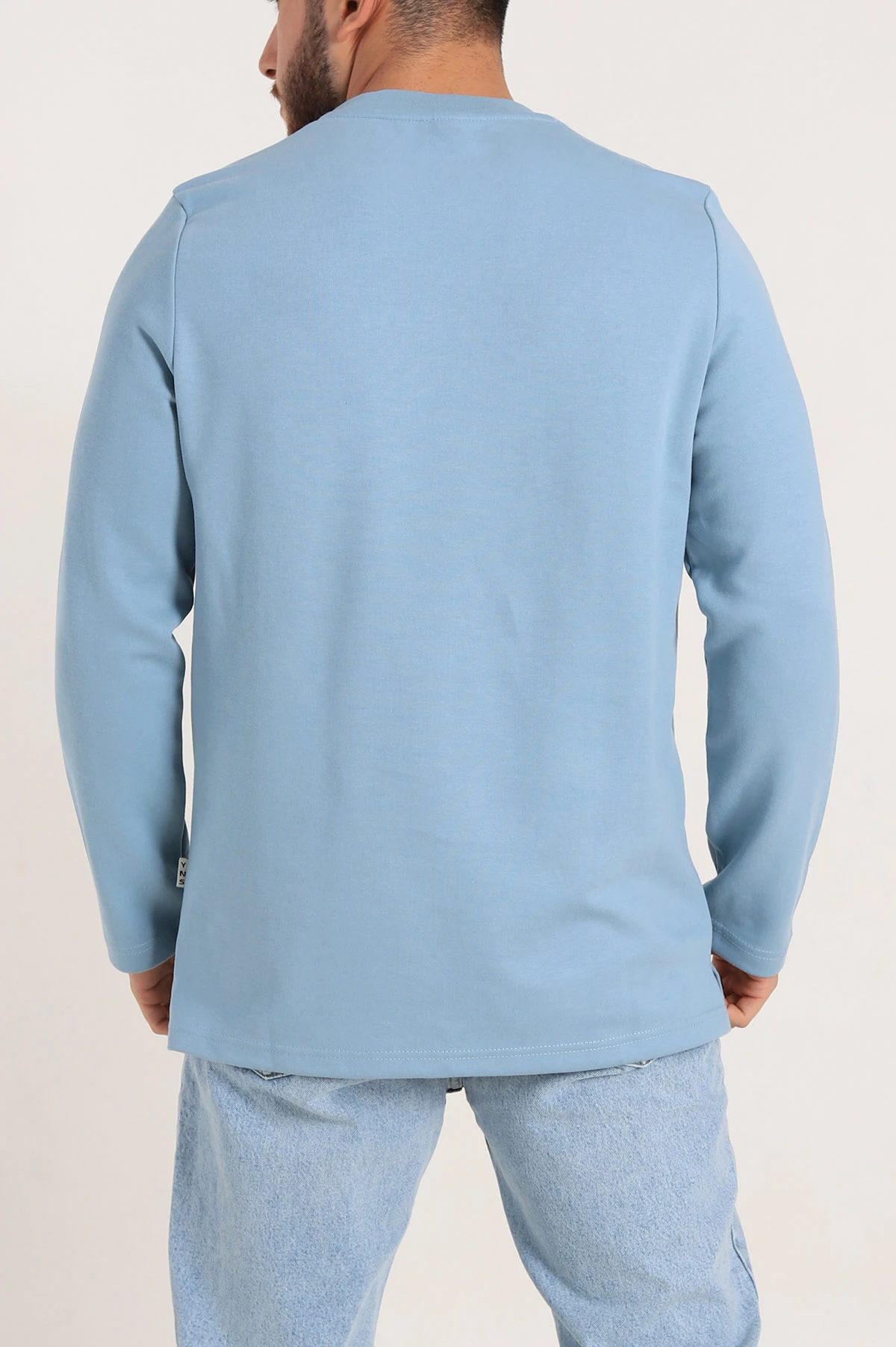 Bebe Mavisi Regular Fit Baskı Detay Erkek Basic Sweatshirt 305717