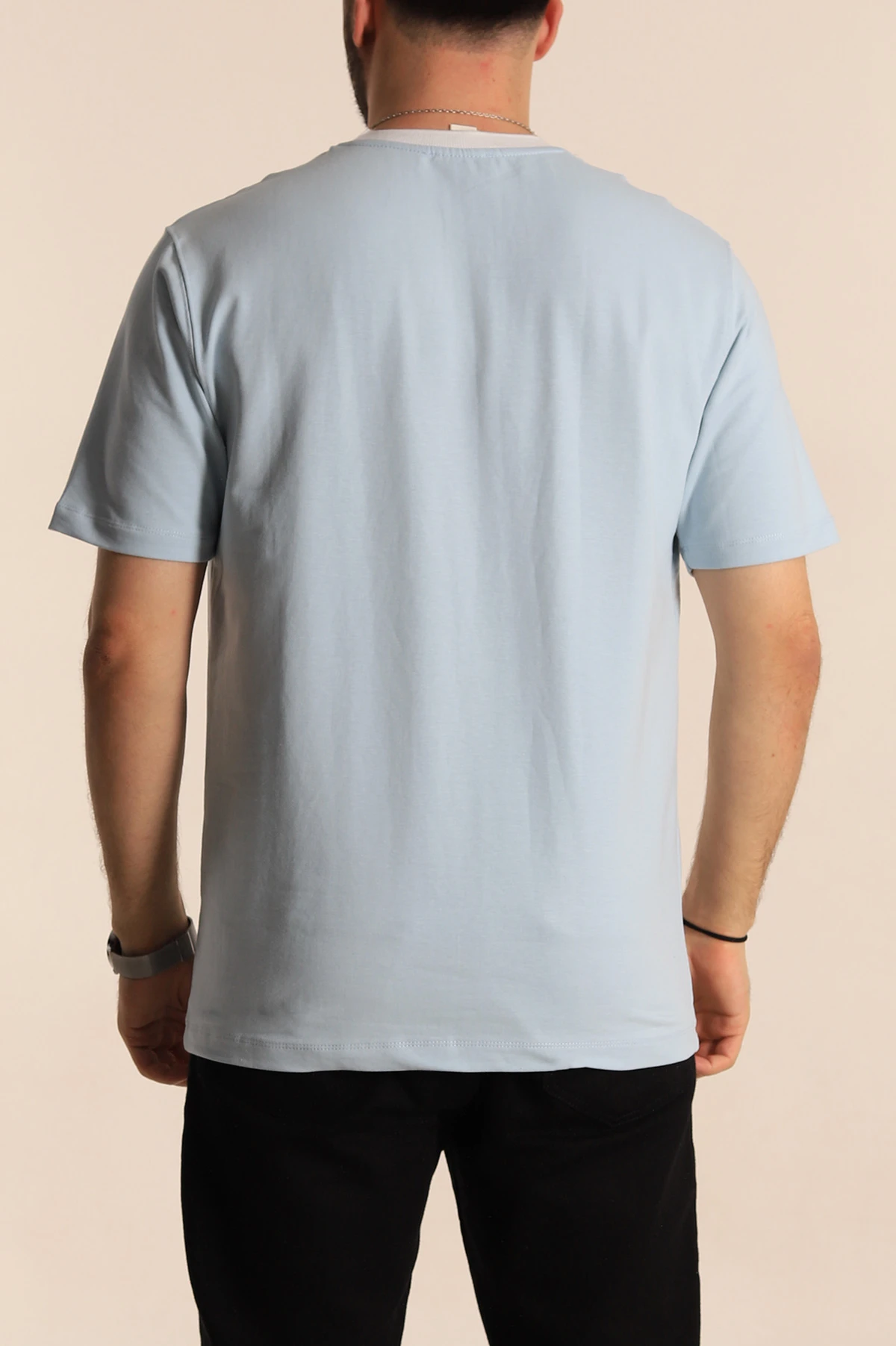 Bebe Mavisi Regular Fit Göğüs Baskılı Erkek Tişört 270637