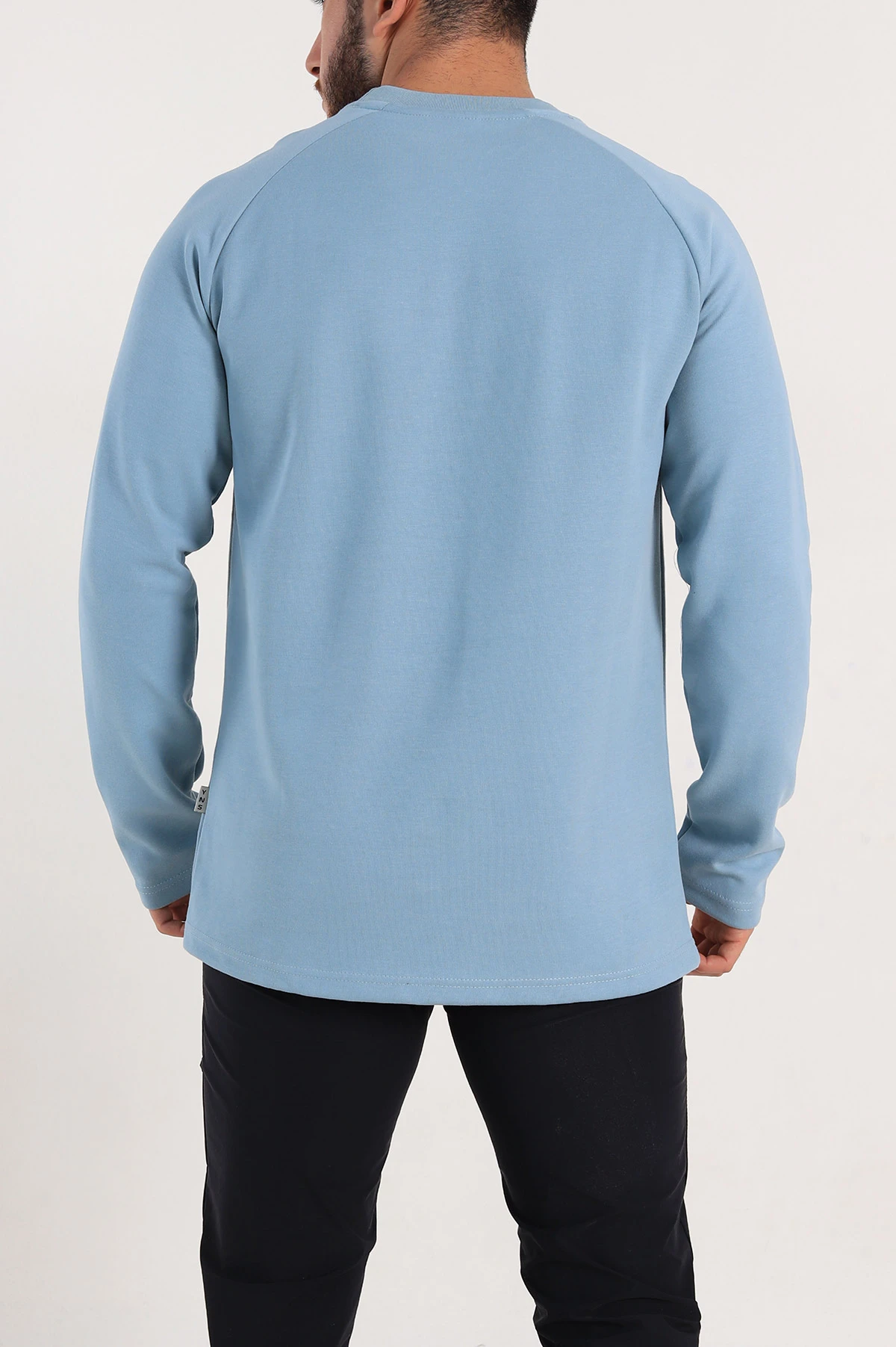 Bebe Mavisi Regular Fit Kabartma Baskılı Erkek Sweatshirt 305852