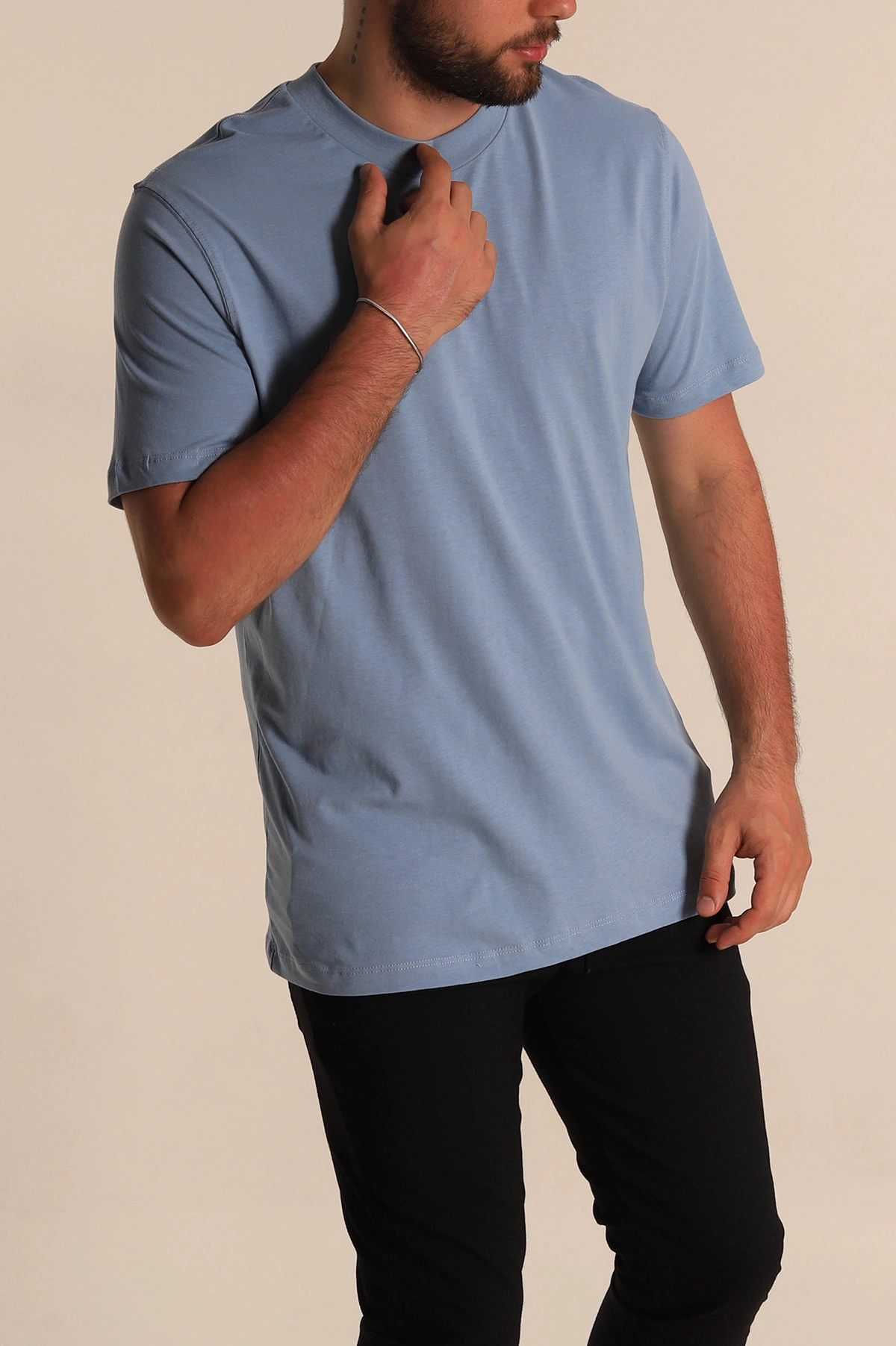 Bebe Mavisi Relaxed Fit Basic Erkek Tişört 279913