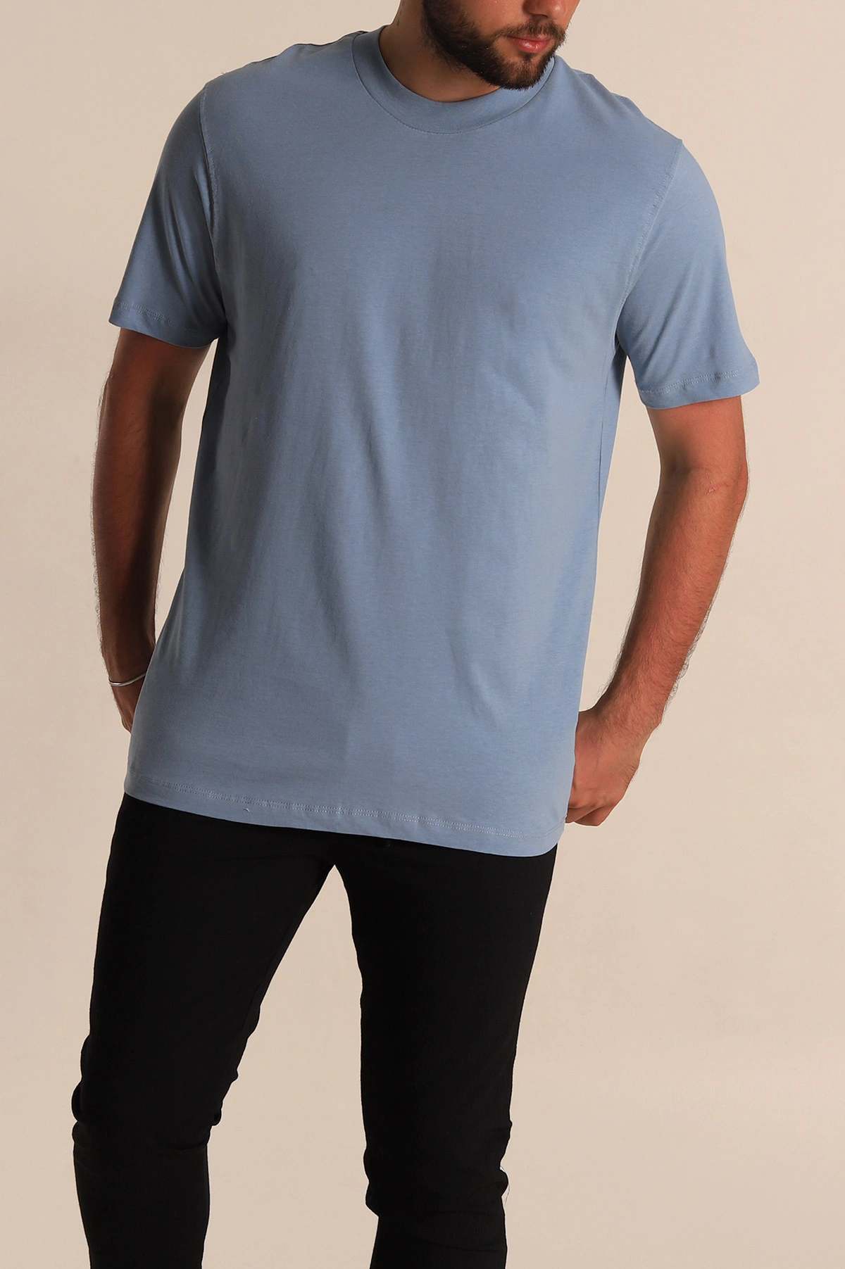 Bebe Mavisi Relaxed Fit Basic Erkek Tişört 279913