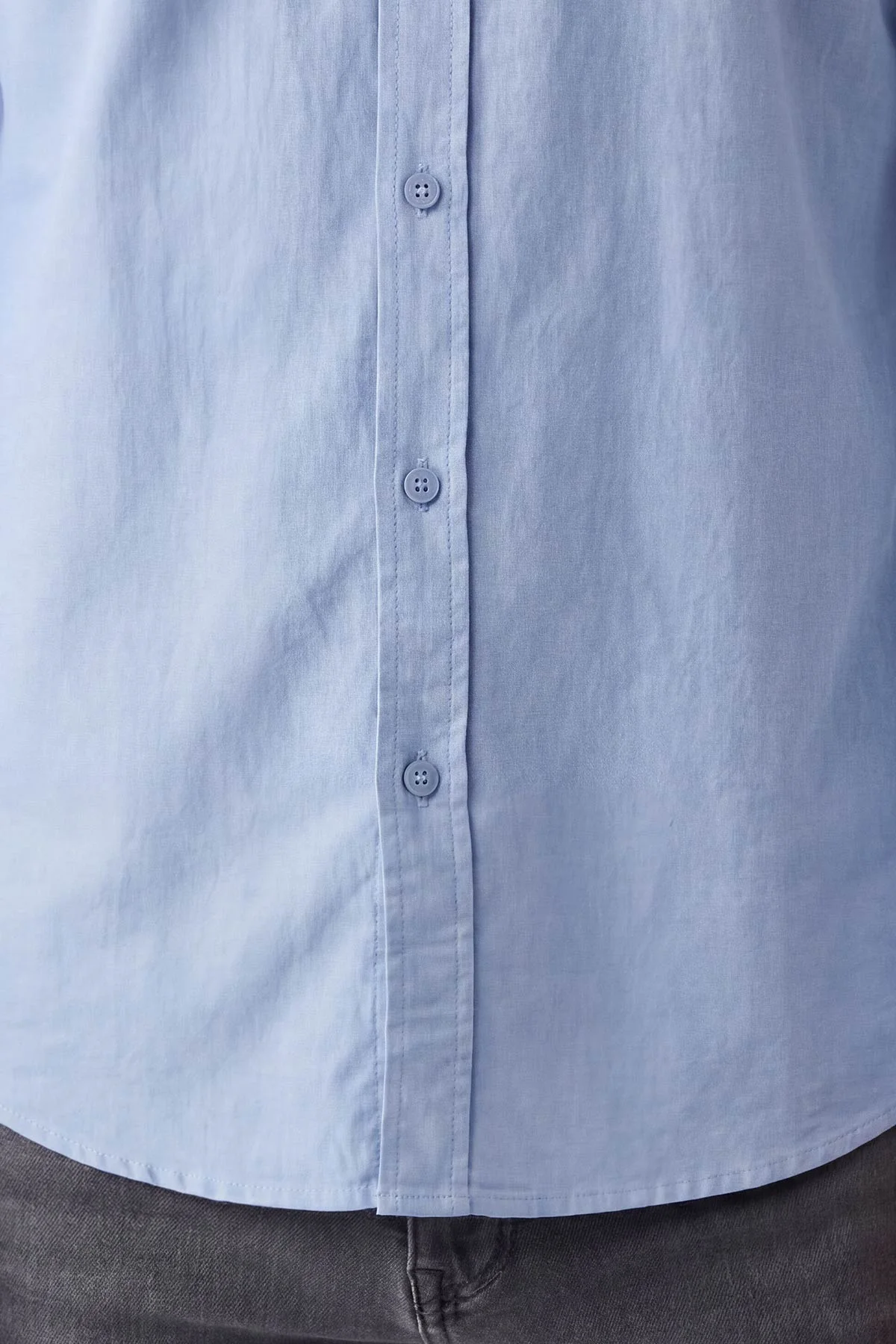 Bebe Mavisi Şambre Kumaş Relaxed Fit Erkek Gömlek 435912