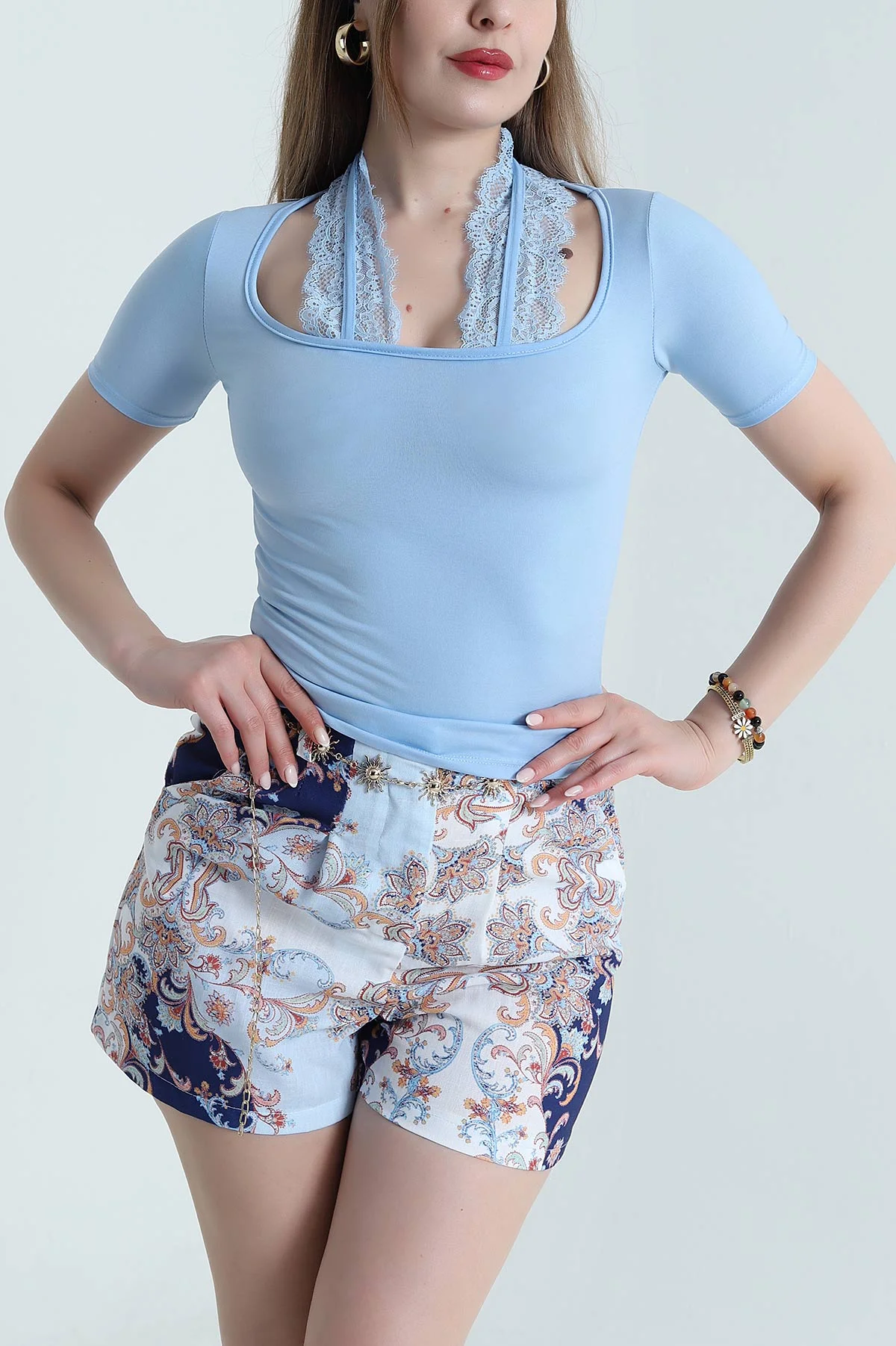 Bebe Mavisi Sandy Kumaş Kadın Bluz 471331