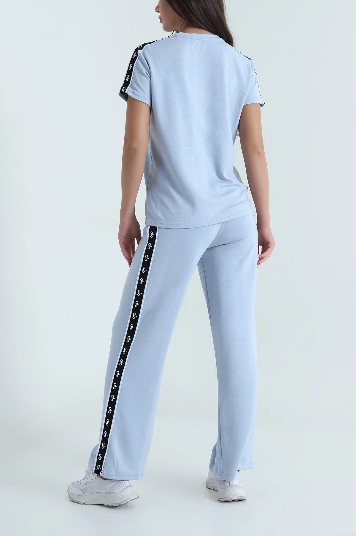 Bebe Mavisi Şeritli Likralı Oysho Kadın İkili Takım 474165