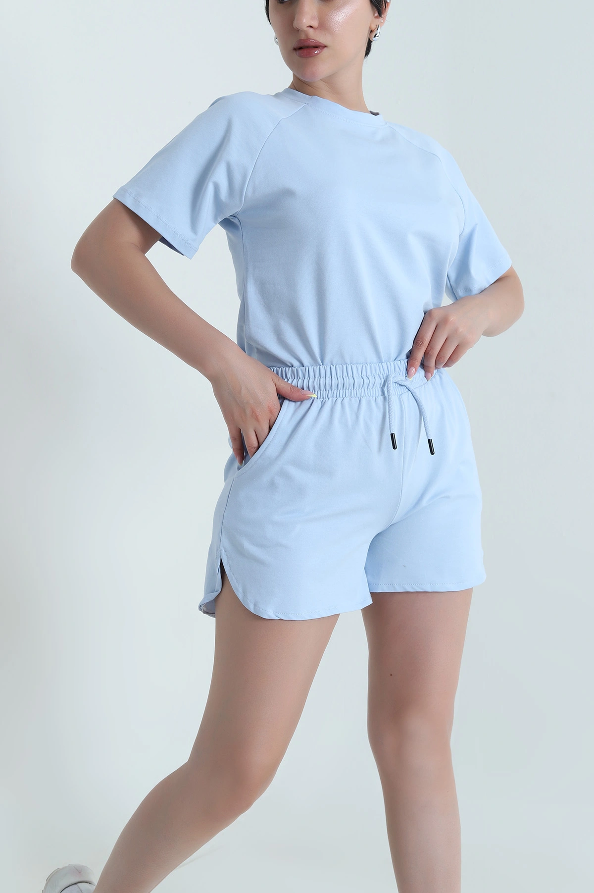 Bebe Mavisi Şortlu Kadın Kristal İkili Takım 465937