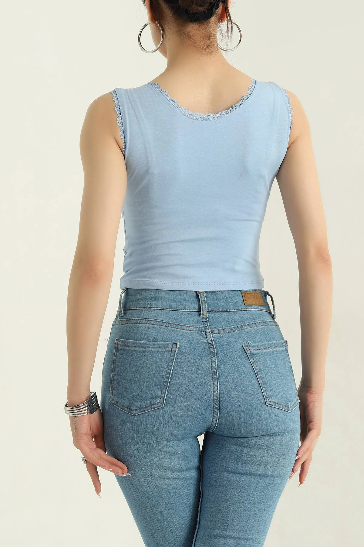 Bebe Mavisi Süprem Kumaş Fiyonklu Kadın Atlet 372679