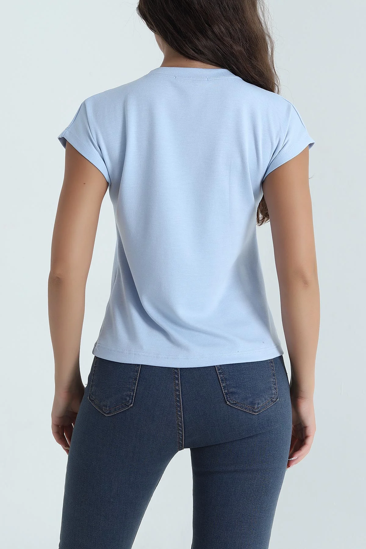 Bebe Mavisi Taş Tasarımlı Yeni Sezon Kadın Bluz 471417