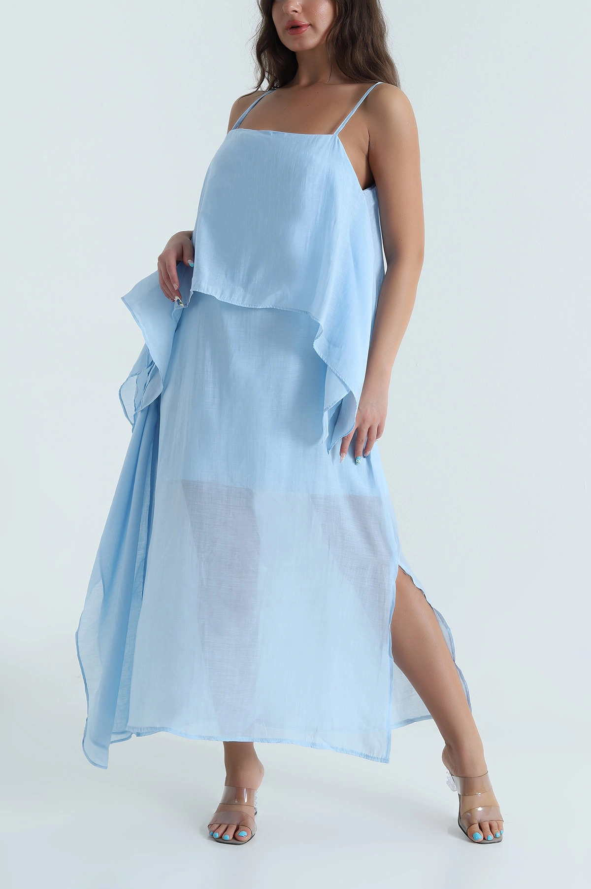 Bebe Mavisi Tensel Modal Kadın Elbise 484109