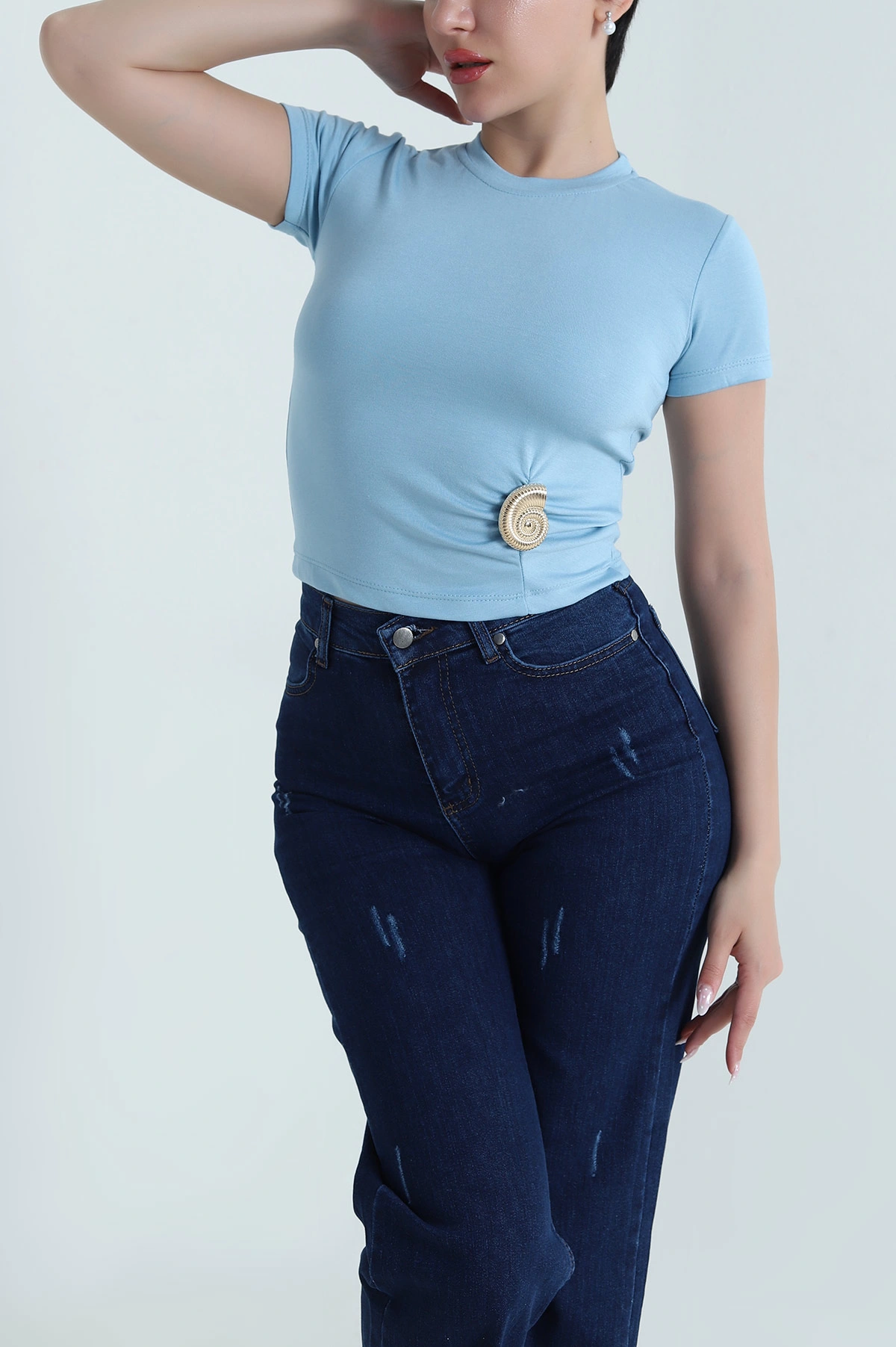 Bebe Mavisi Tokalı Oysho Kadın Bluz 465281
