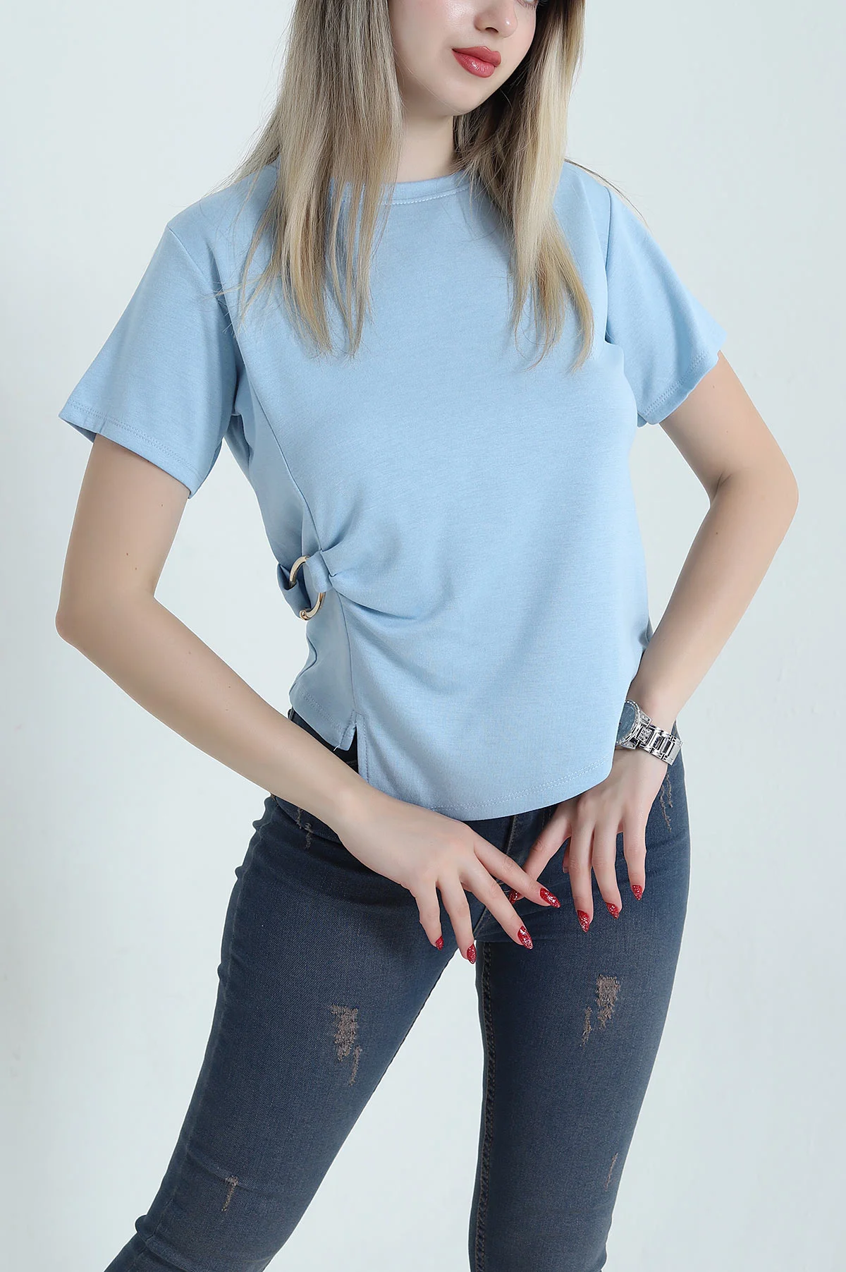 Bebe Mavisi Tokalı Oysho Kadın Bluz 471566