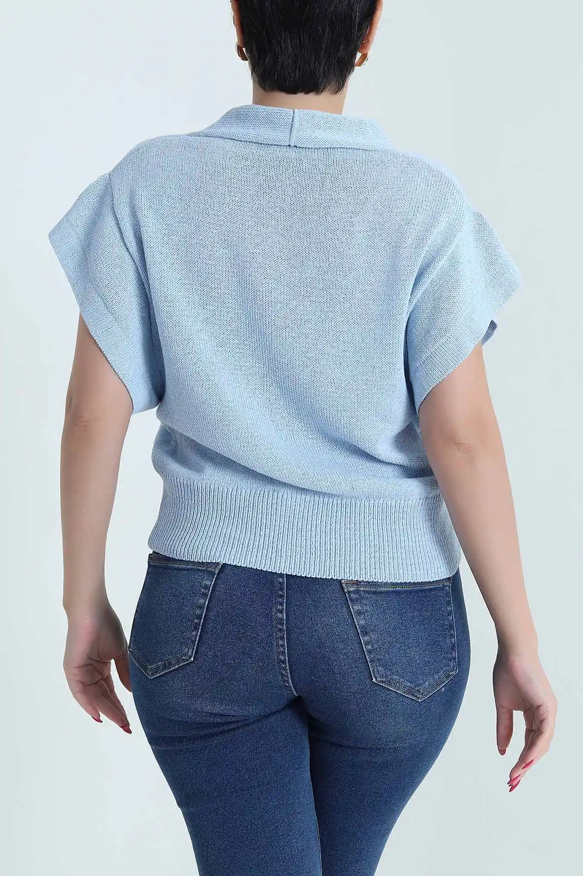 Bebe Mavisi Tokalı Triko Kadın Bluz 477615
