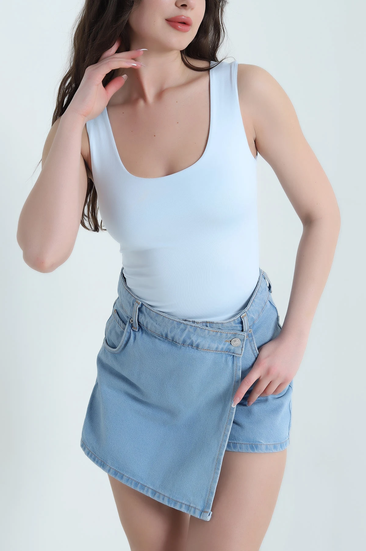 Bebe Mavisi Yazlık Scuba Kadın Bluz 454469