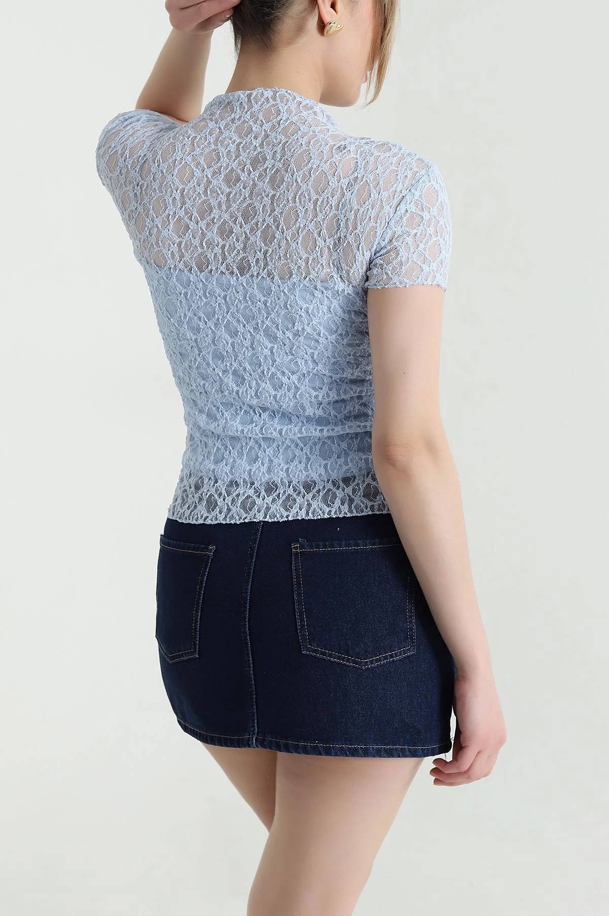 Bebe Mavisi Yeni Sezon Kadın Tül Bluz 450874