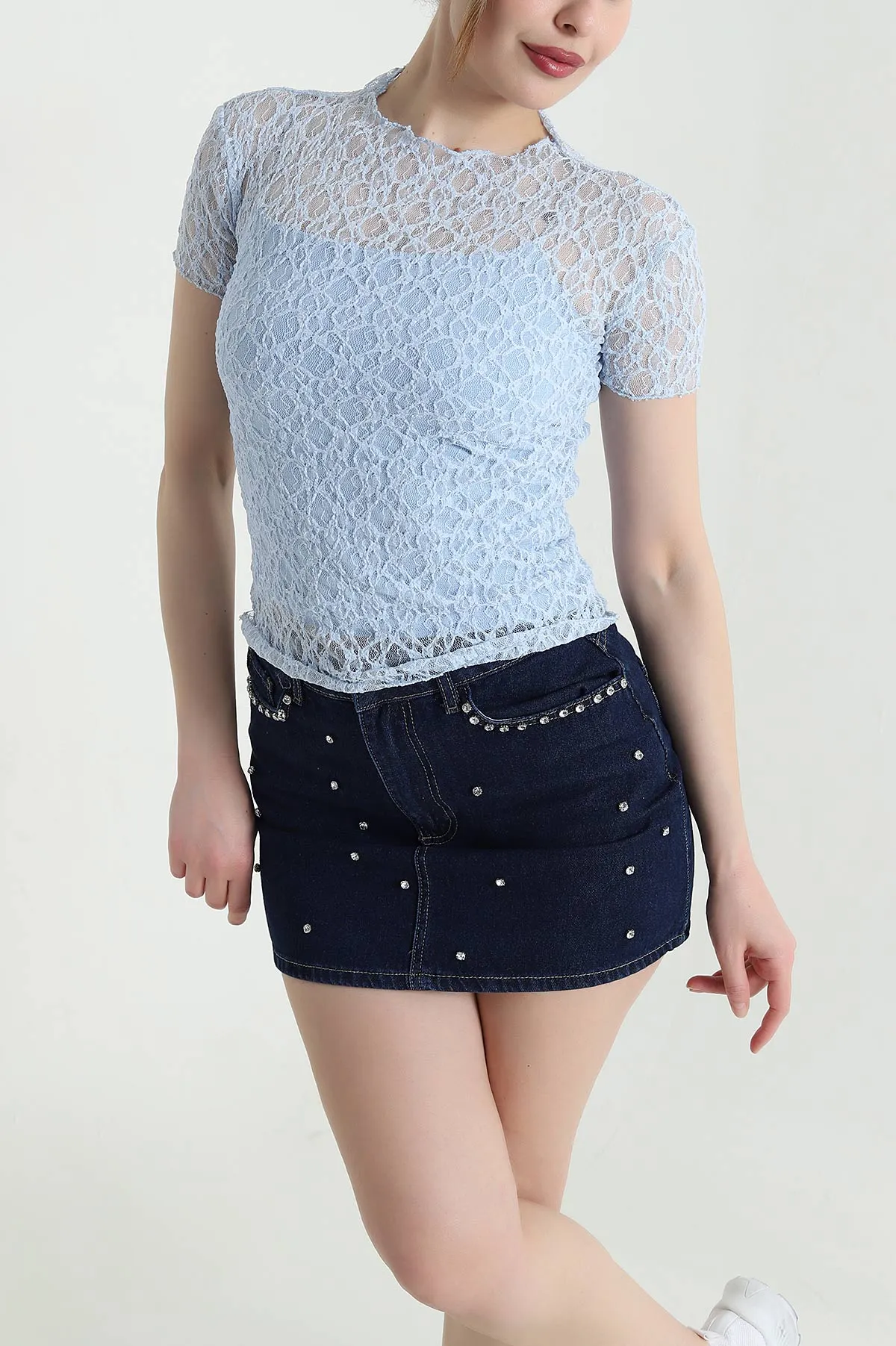 Bebe Mavisi Yeni Sezon Kadın Tül Bluz 450874