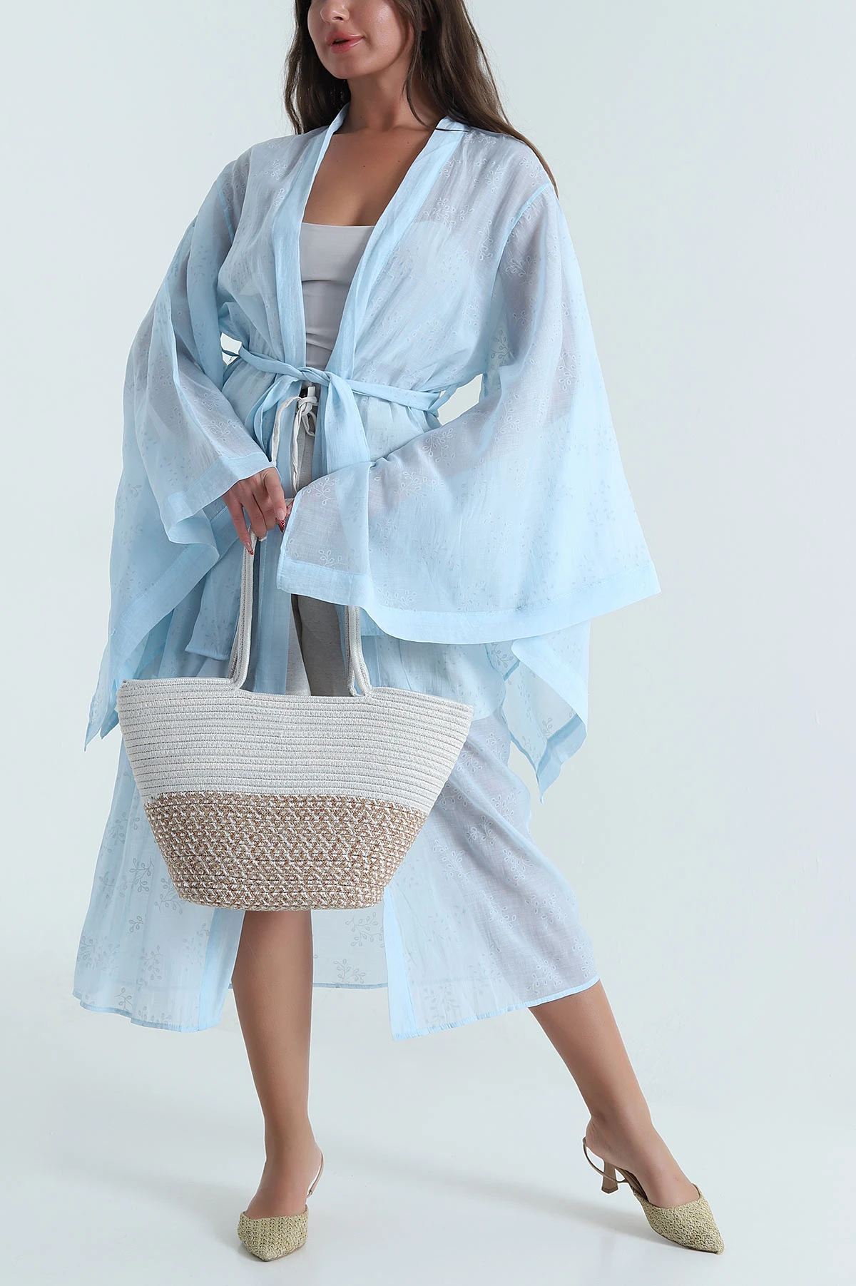 Bebe Mavisi Yeni Sezon Tensel Kadın Kimono 478822