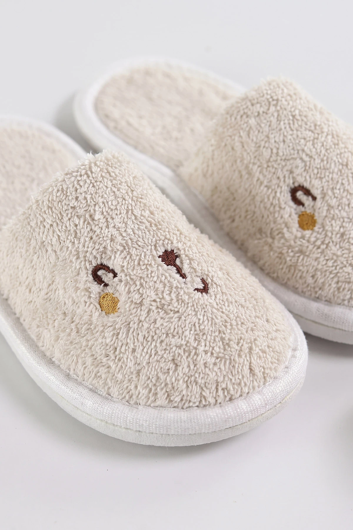 Bej (0-24 Ay) Kuzucuk Nakışlı Unisex Bebek Bornoz Seti 475600
