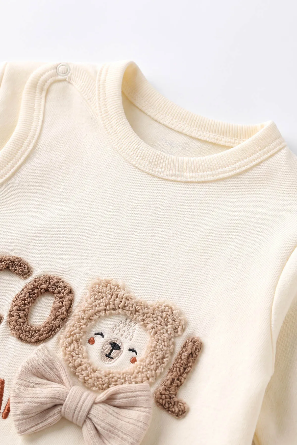 Bej (0-3 Ay)Süzene Cool Nakışlı Patikli ve Şapkalı Erkek Bebek 3'lü Takım 477130
