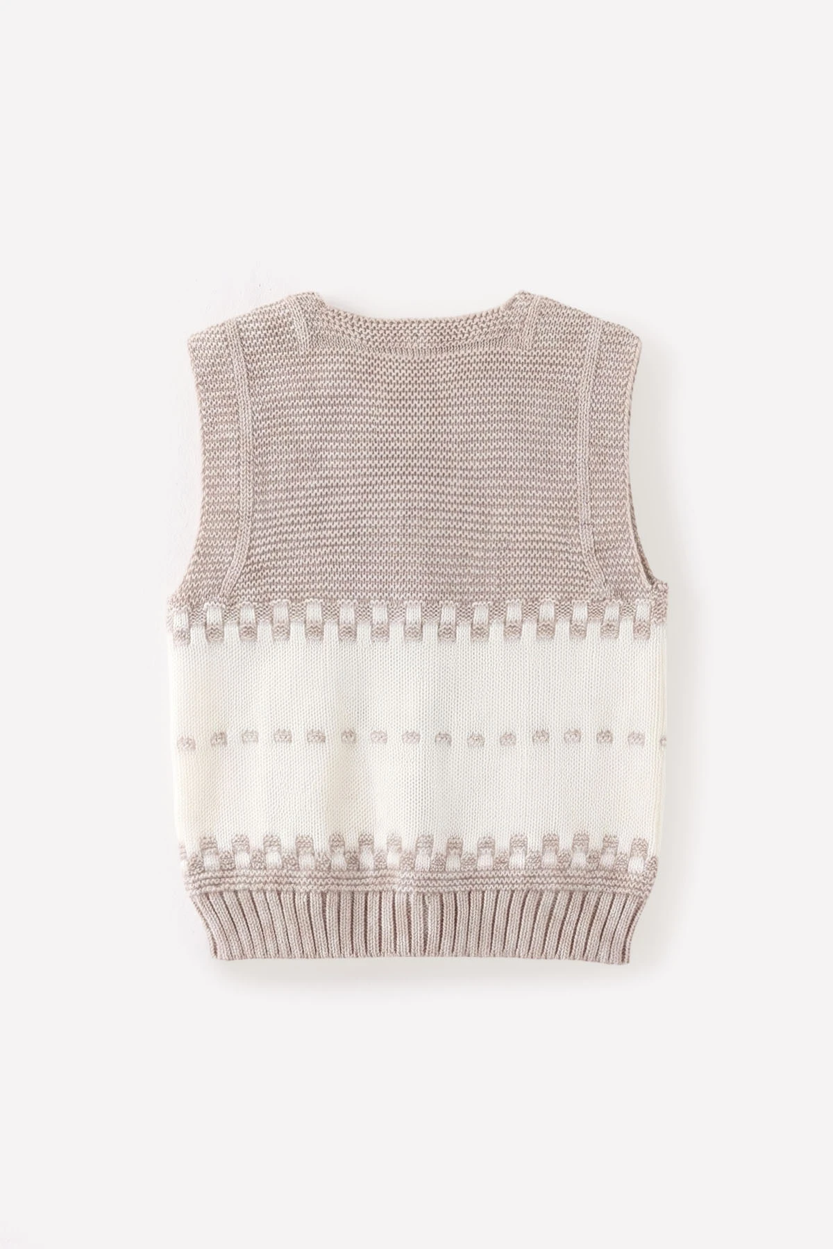 Bej (0-5 Yaş) Araba Motifli Triko Erkek Çocuk&Bebek Yelek 474863