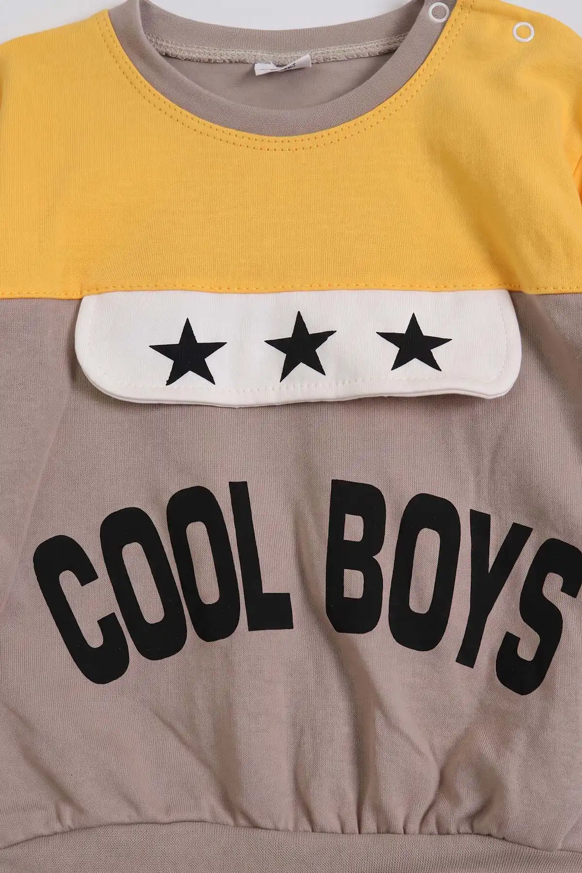Bej (1-2 Yaş) Cool Boys Baskılı Yıldızlı 2'li Erkek Çocuk Takım 479972