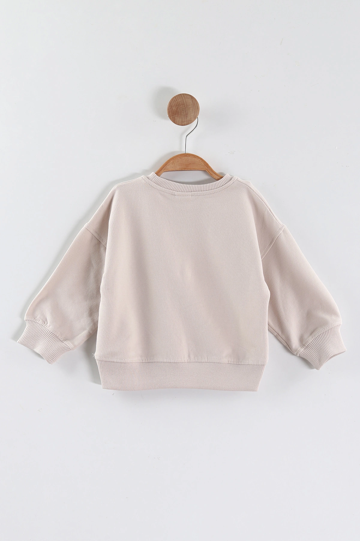 Bej (1-4 Yaş)Çiçek Motifli Kız Çocuk Sweatshirt 432889
