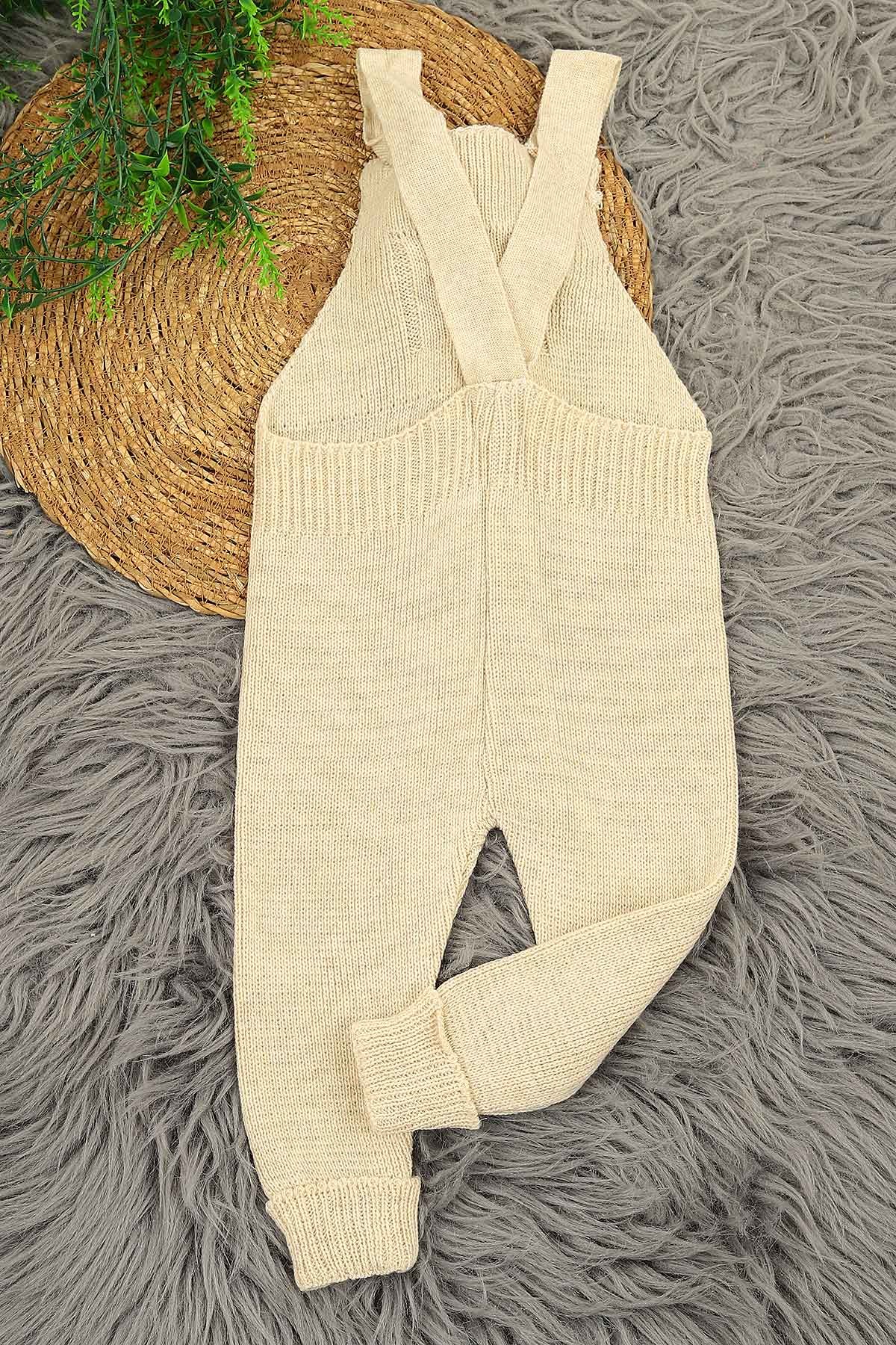 Bej (1-5 Yaş) Ayı Oyuncaklı Kız Çocuk Salopet 153992