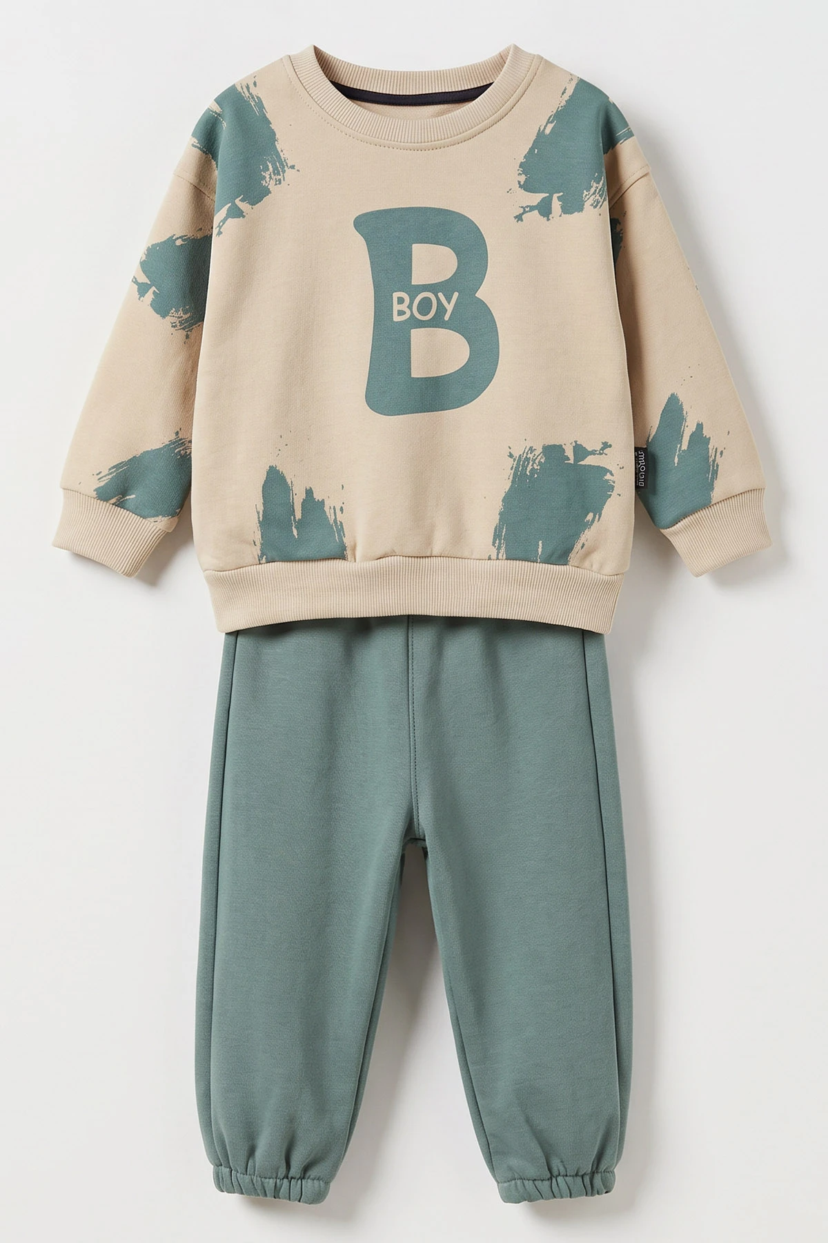 Bej (1-5 Yaş) Boy Baskılı 3 İp Şardonlu Erkek Çocuk Kışlık Takım 500899