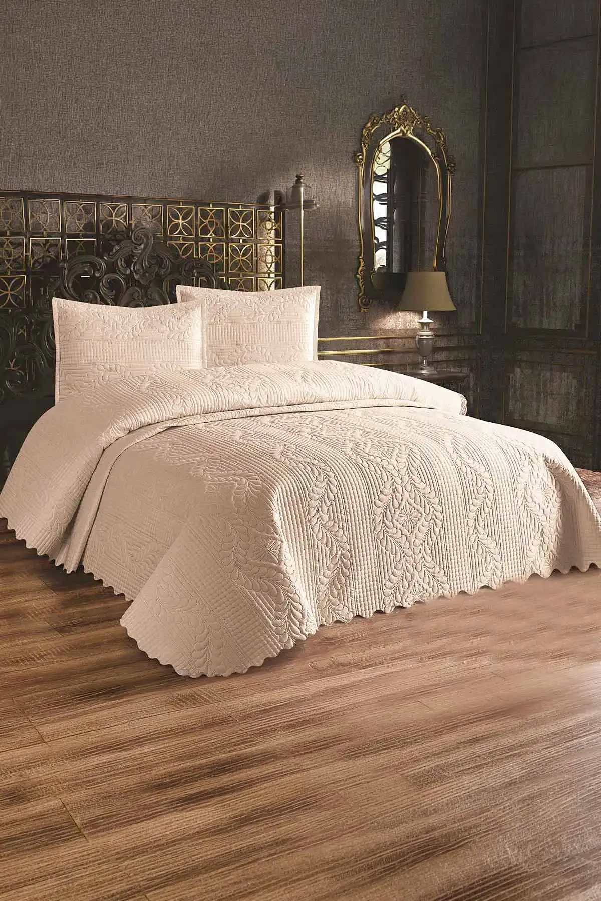 Bej 180x250 Jumbo Soft Tek Kişilik Yatak Örtüsü 278359