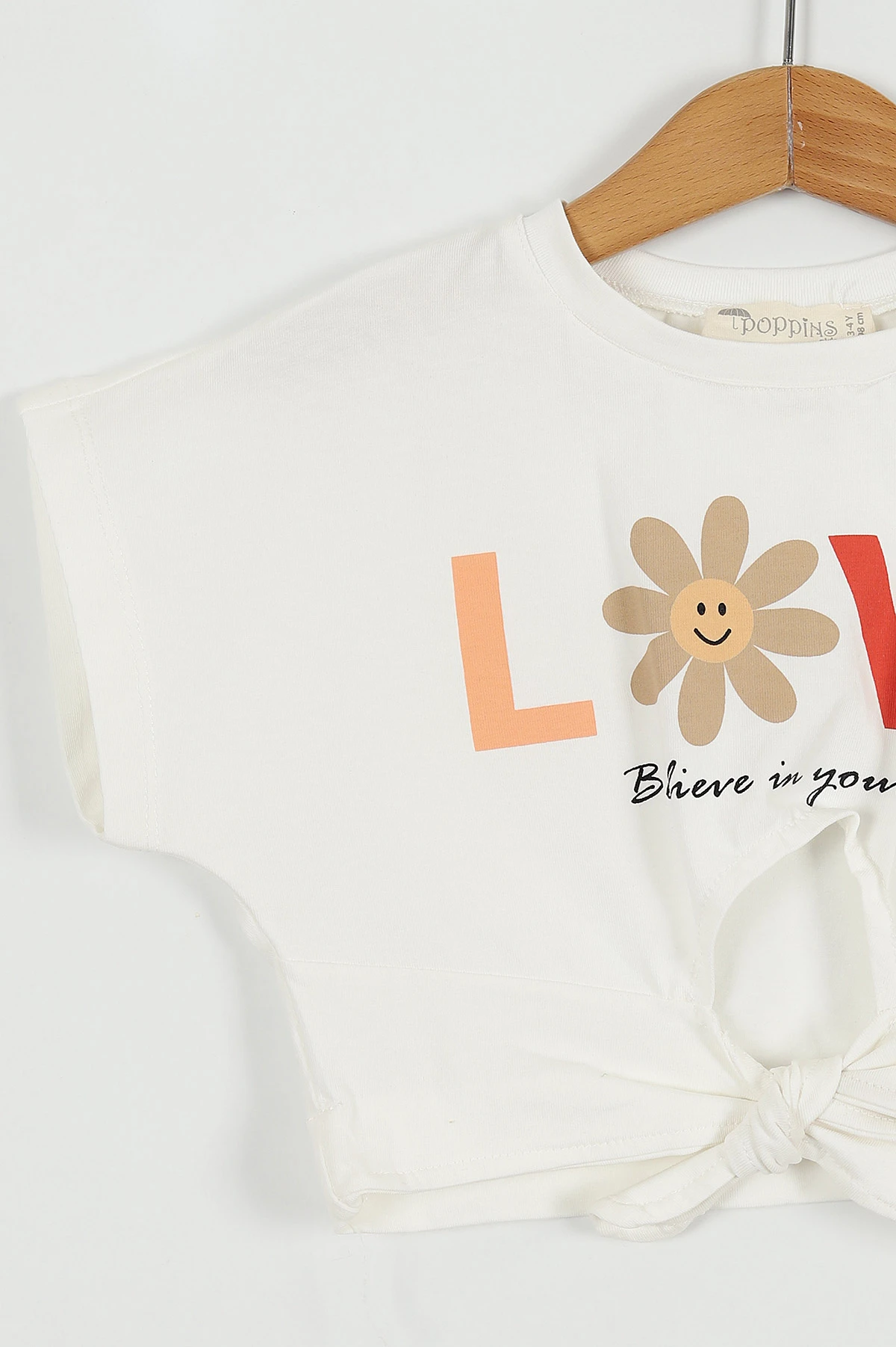 Bej (2-5 Yaş) Love Baskılı Belden Bağlamalı Kız Çocuk Takım 255192