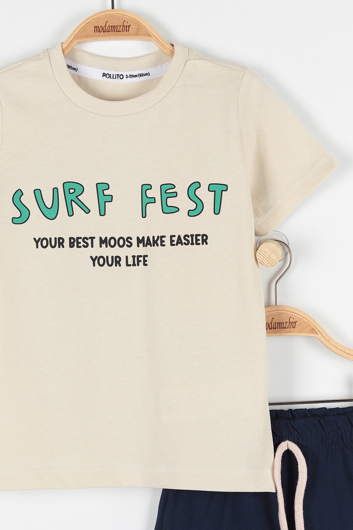 Bej (2-5 Yaş) Surf Fest Baskılı Erkek Çocuk Takım 170527
