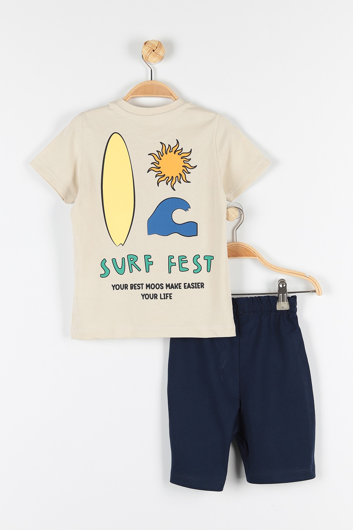Bej (2-5 Yaş) Surf Fest Baskılı Erkek Çocuk Takım 170527