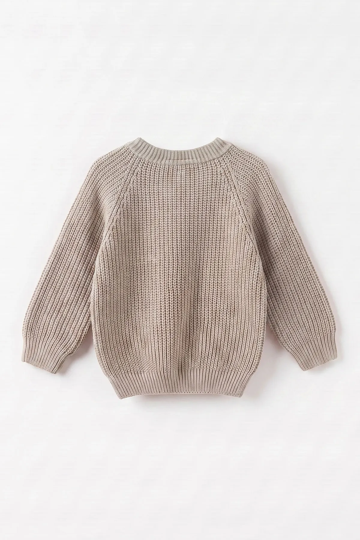 Bej (2-8 Yaş) Dikişsiz Selanik Örgülü Unisex Çocuk Kazak 474928