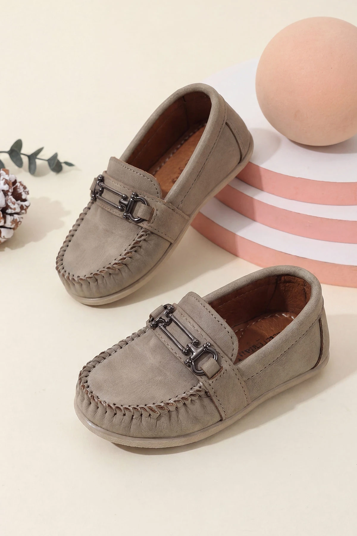 Bej ( 21 - 24 ) Toka Detaylı Erkek Bebek Loafer Ayakkabı 463205