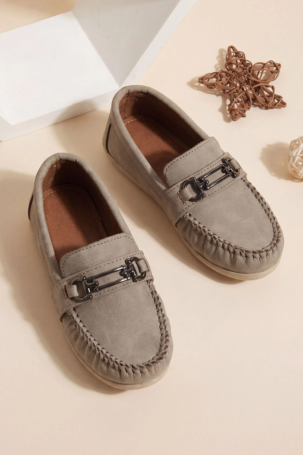 Bej ( 25 - 30 ) Toka Detaylı Erkek Çocuk Loafer Ayakkabı 463211