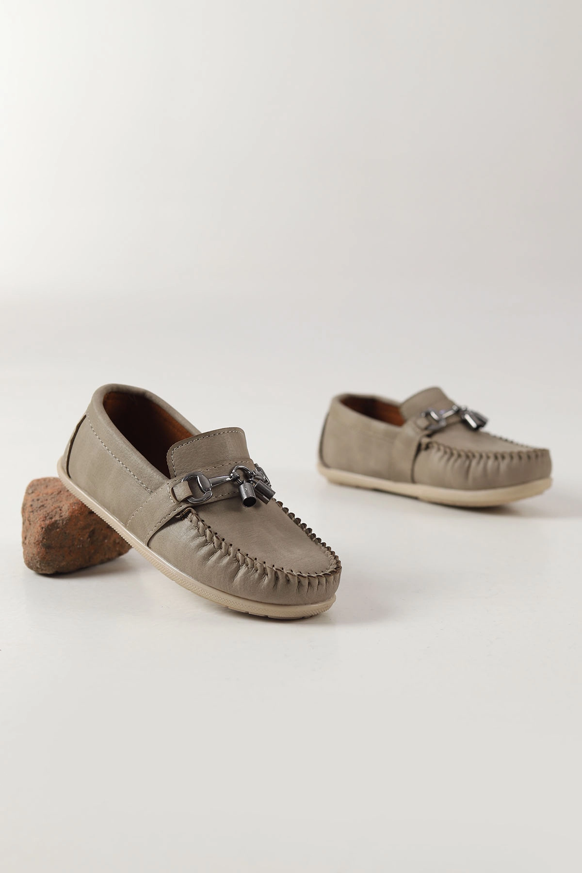 Bej ( 25 - 30 ) Toka Detaylı Erkek Çocuk Loafer Ayakkabı 463225