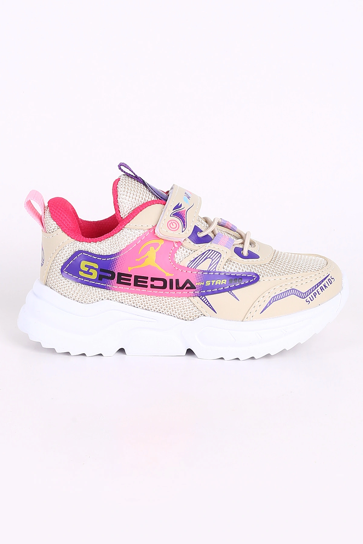 Bej (26-30 Patik)Kalın Taban Cırtlı Çocuk Spor Ayakkabı 349396