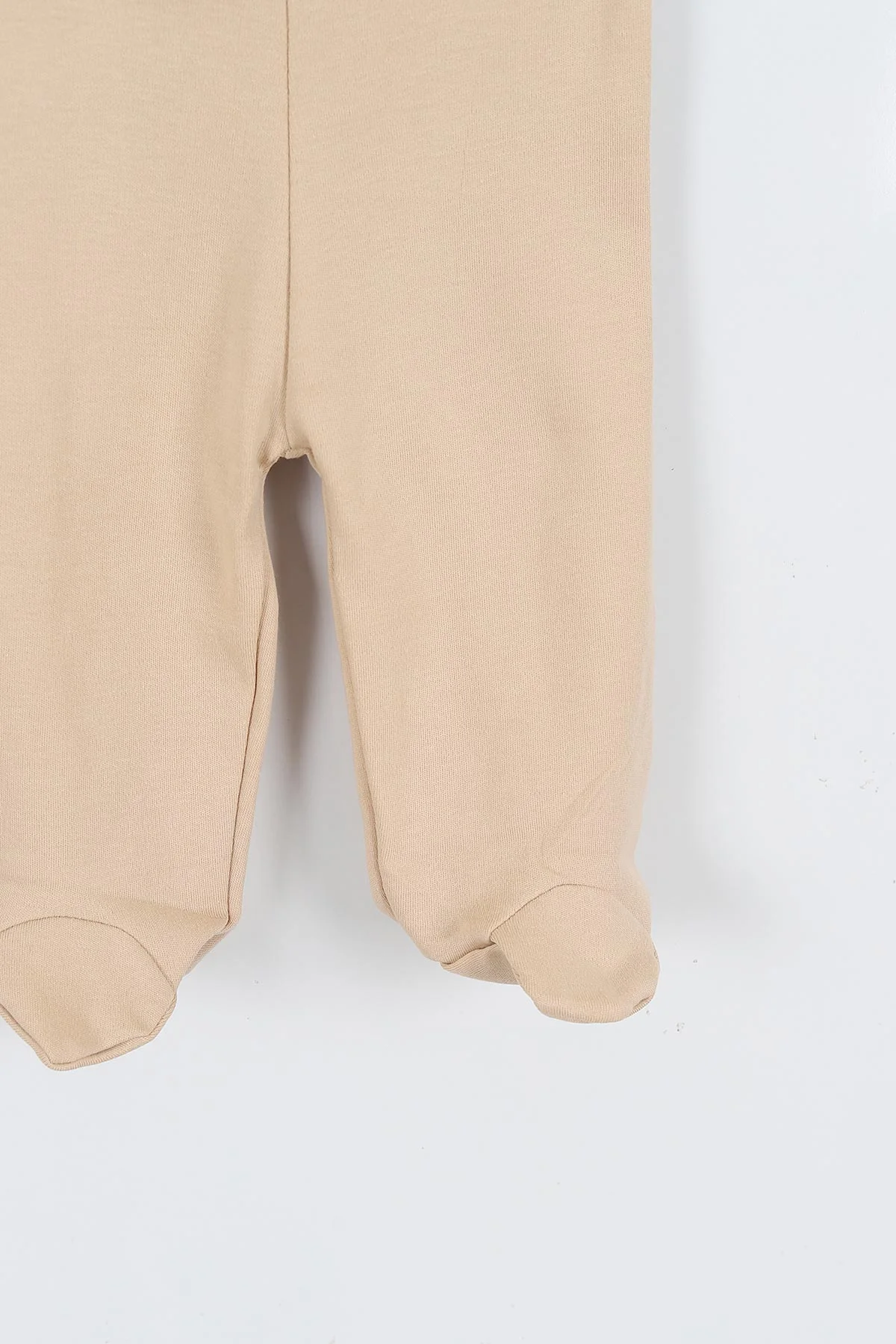 Bej (3-12 Ay) Bel Lastikli Patikli Pamuklu Bebek Alt 340278