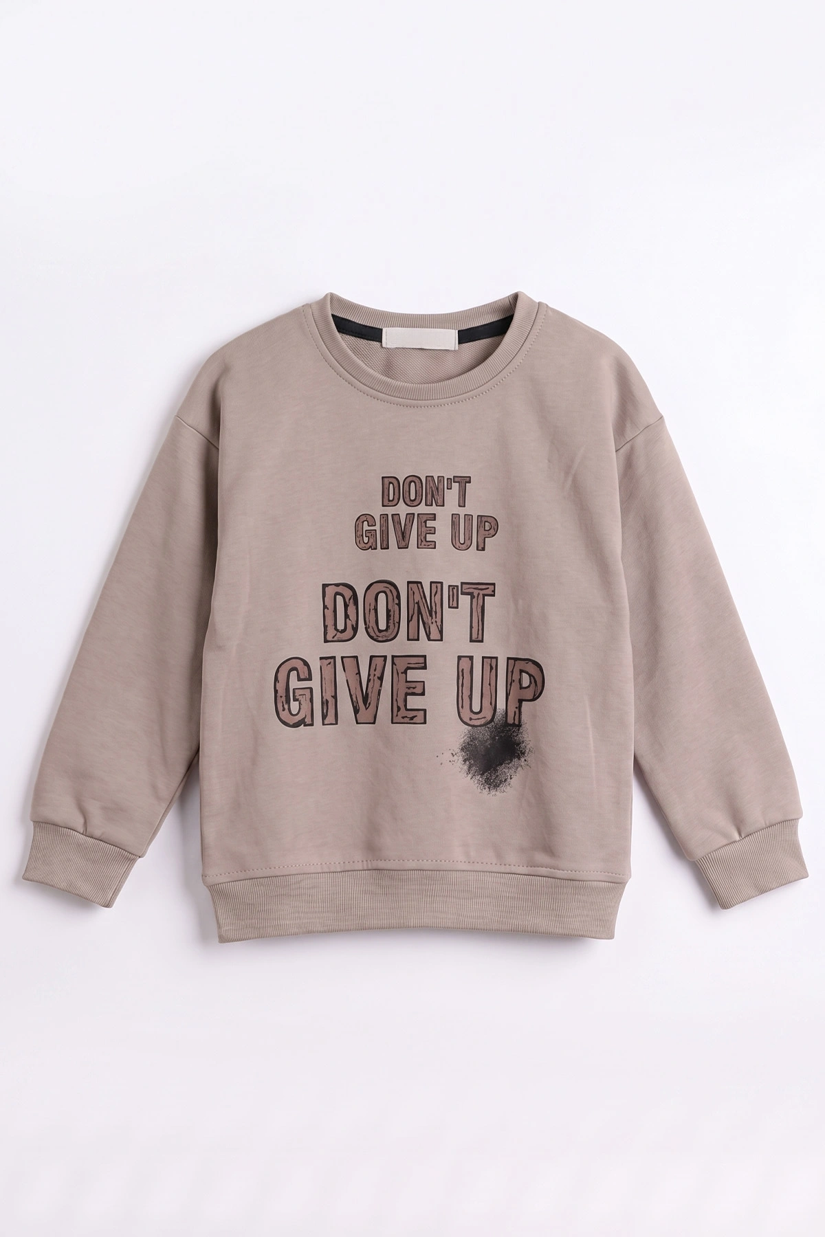 Bej (3-12 Yaş) Dont Give Baskılı Erkek Çocuk Sweatshirt 479165