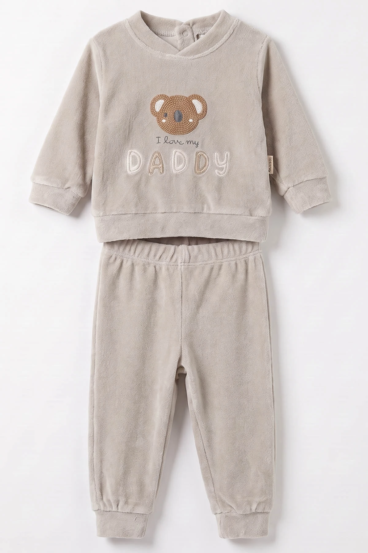 Bej (3-18 Ay)  Dady  Nakışlı  Kadife Erkek  Bebek Takım 487663