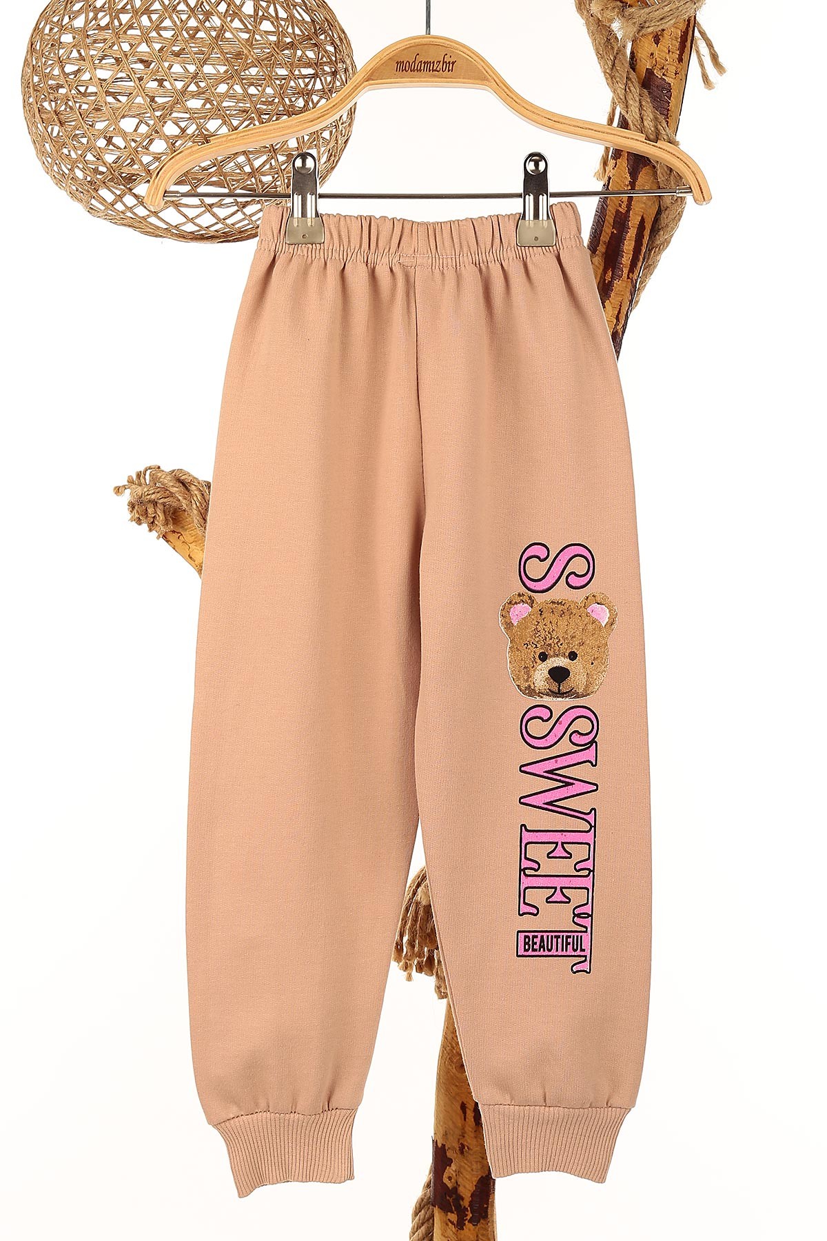 Bej (3-8 Yaş) Ayı Sweet Baskılı Kız Çocuk Takım 146425