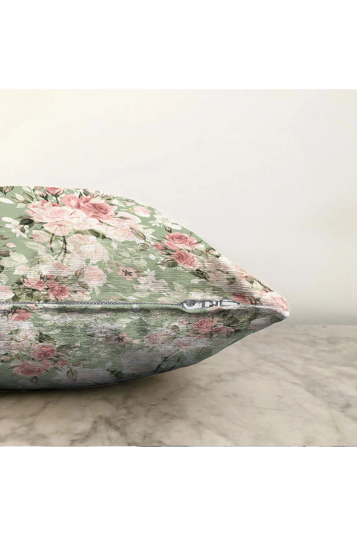 Yeşil 43x43 Dijital Baskılı Fermuarlı Modern Kırlent Kılıfı 272879