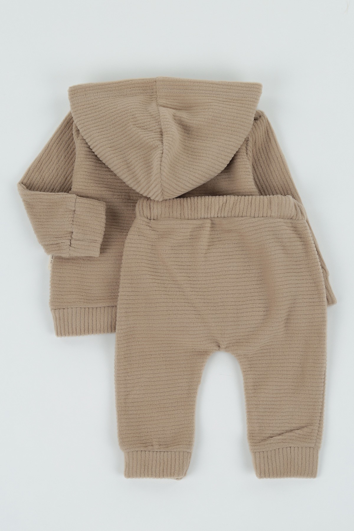 Bej (6-18 ay) Peluş Cepli Kız Çocuk Takım 132707