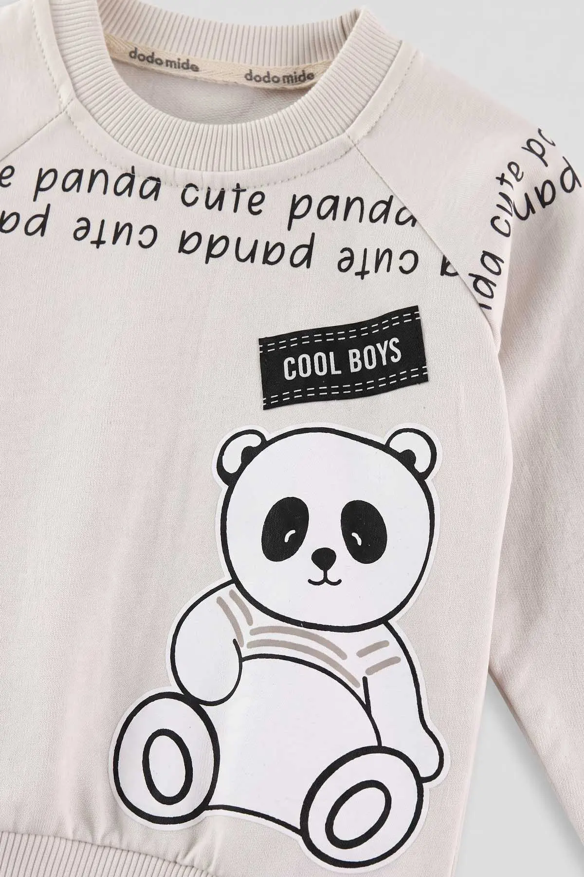 Bej (6-24 Ay) Panda Baskılı    2 İp Erkek  Bebek Mevsimlik Takım 475969