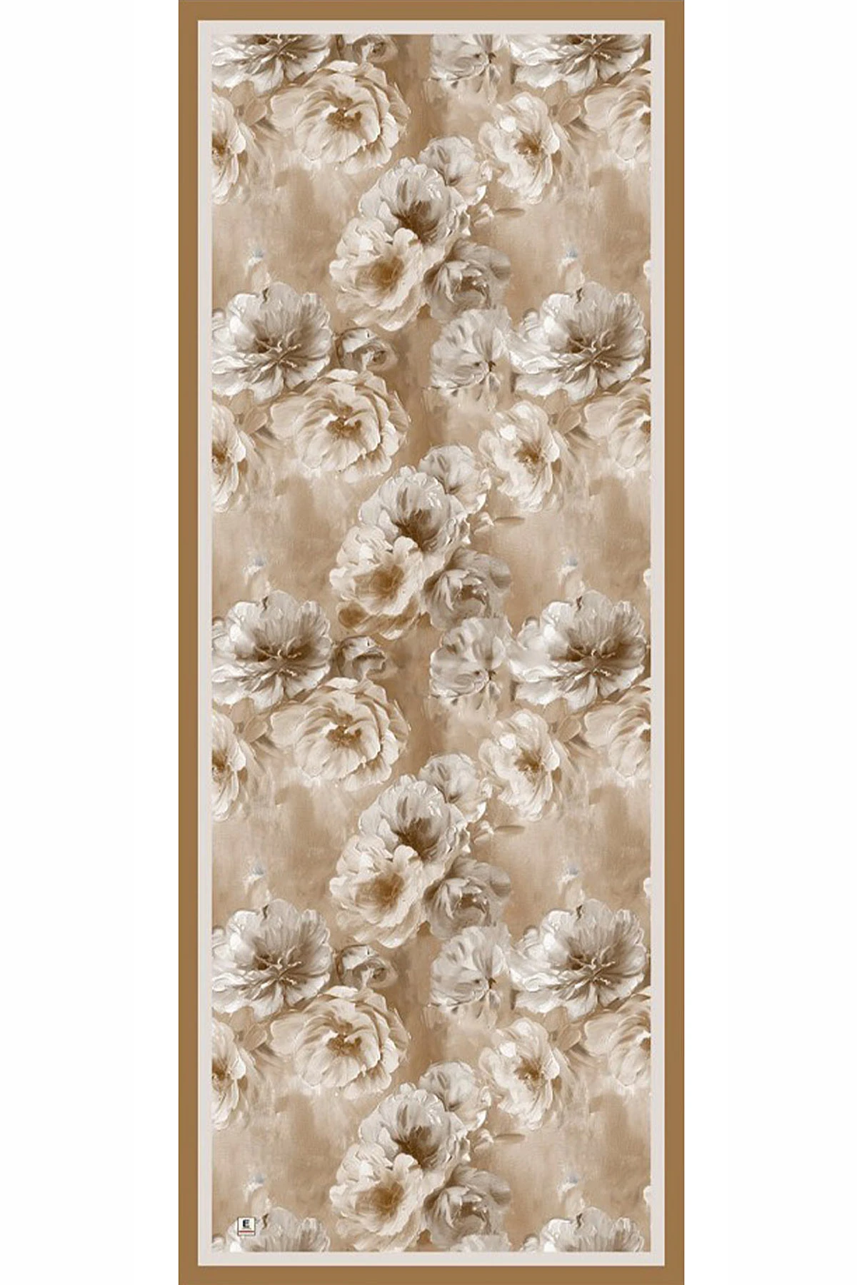 Bej 70x180 Cm Dijital Baskılı Çiçek Desen Soft Şal 482111